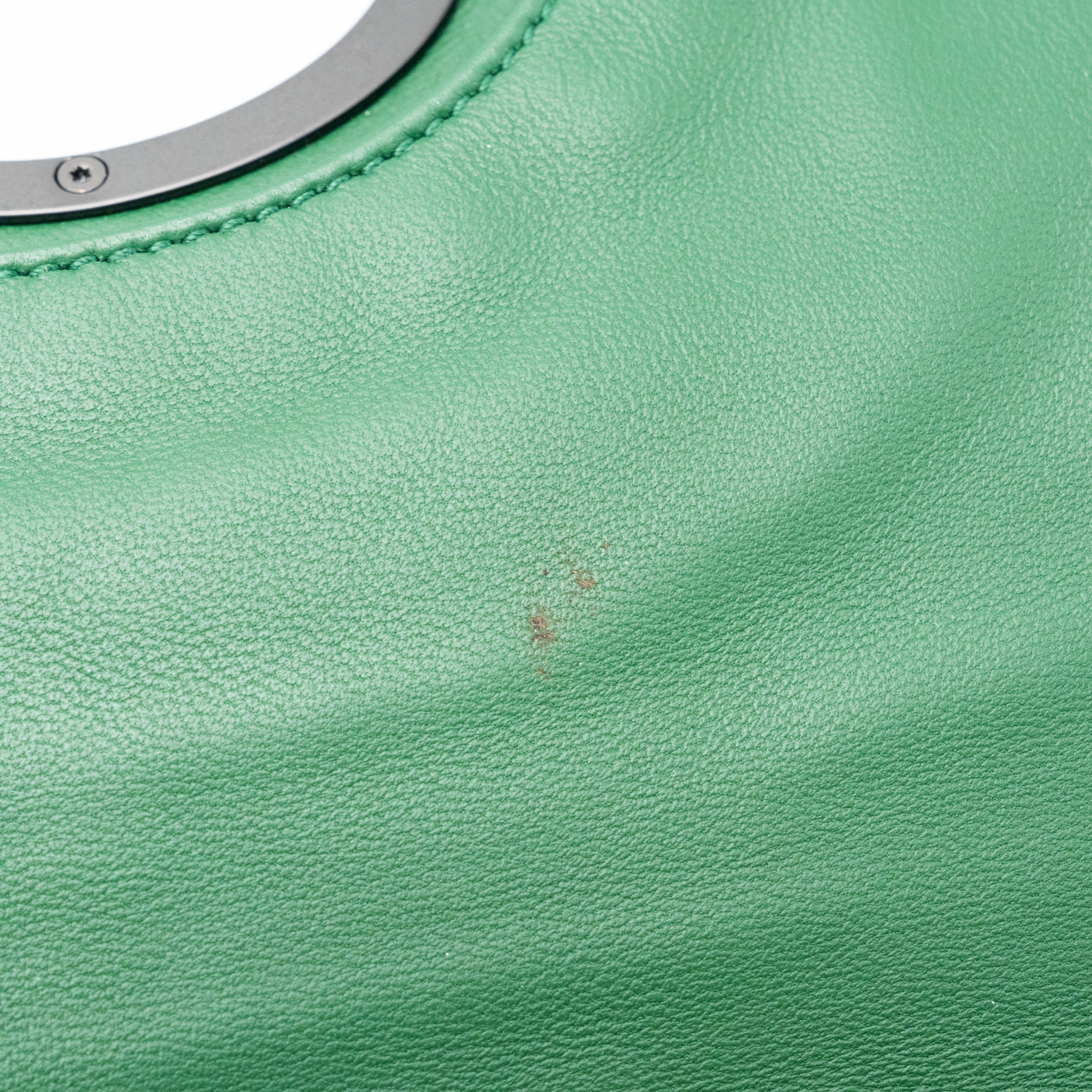 BOTTEGA VENETA CLUTCH NAPPA GREEN BLACK HARDWARE