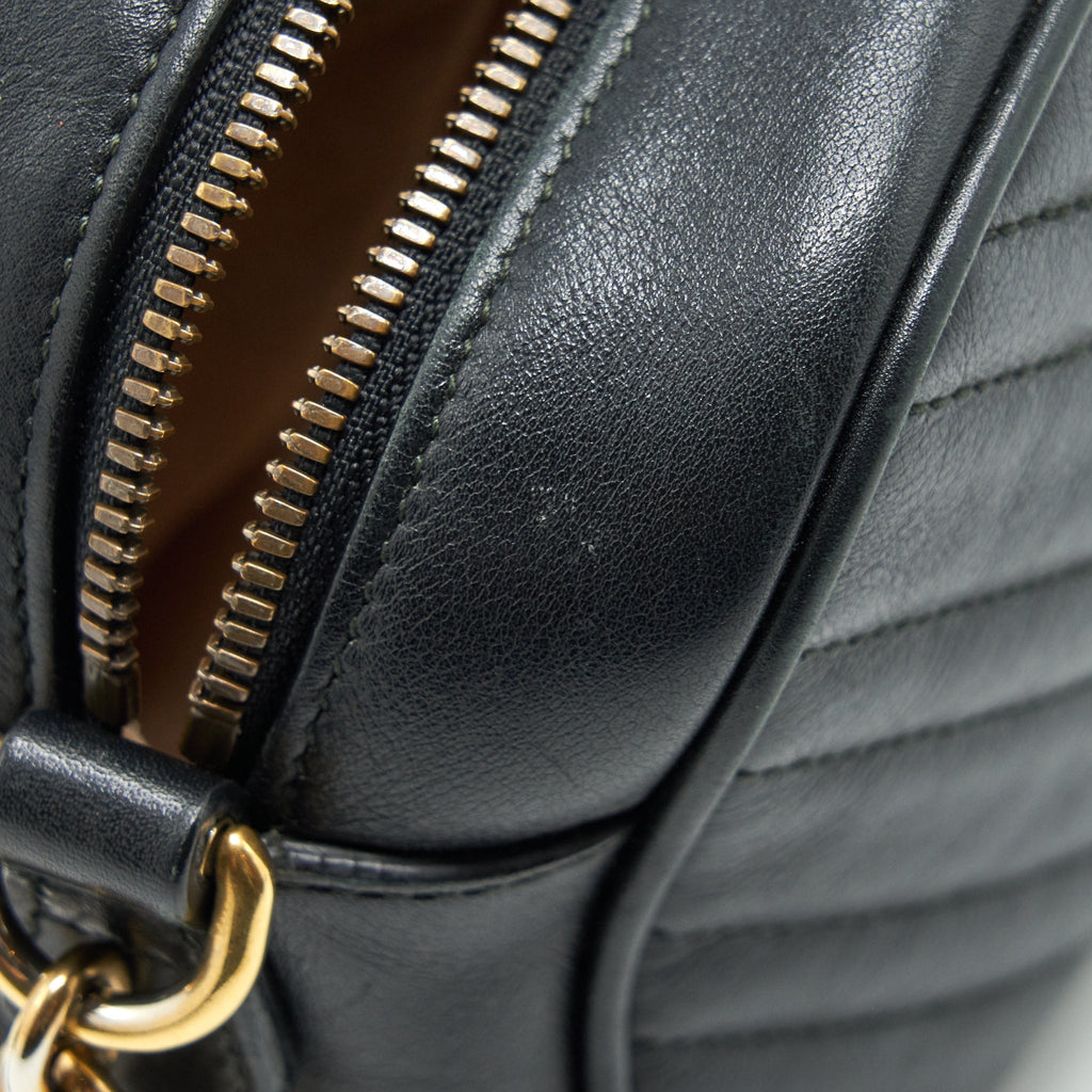 GUCCI MARMONT SMALL MATELASSE SHOULDER BAG BLACK GHW