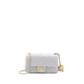CHANEL PEARL CRUSH MINI RECTANGULAR FLAP BAG LAMBSKIN LIGHT GREY GHW (MICROCHIP)
