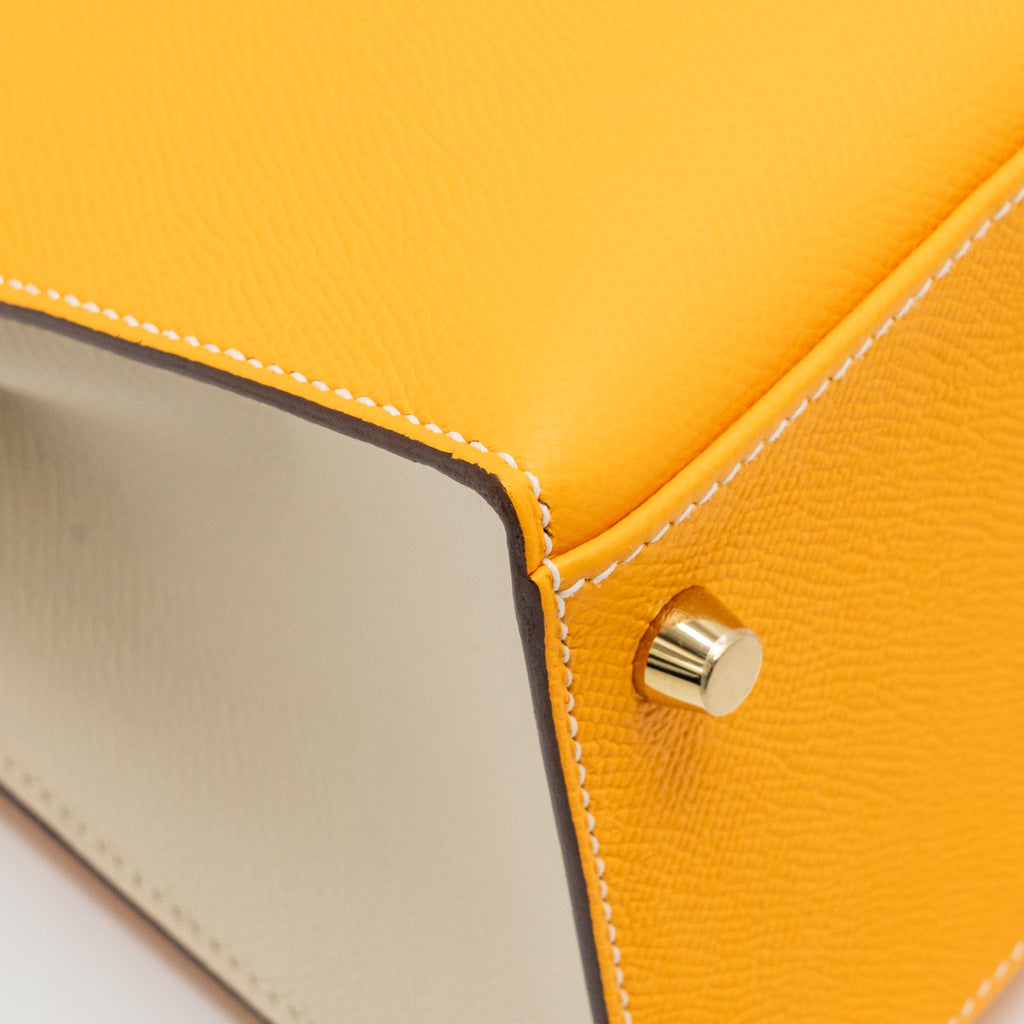 HERMES KELLY 28 SPECIAL ORDER EPSOM JAUNE D’OR/CRAIE BRUSHED GHW