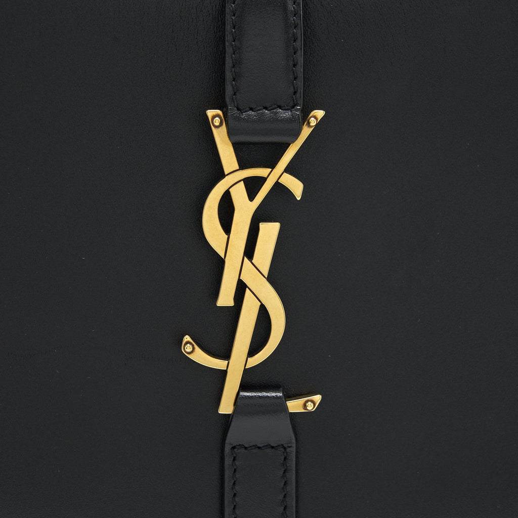 SAINT LAURENT LE 5 A 7 HOBO BAG CALFSKIN BLACK GHW