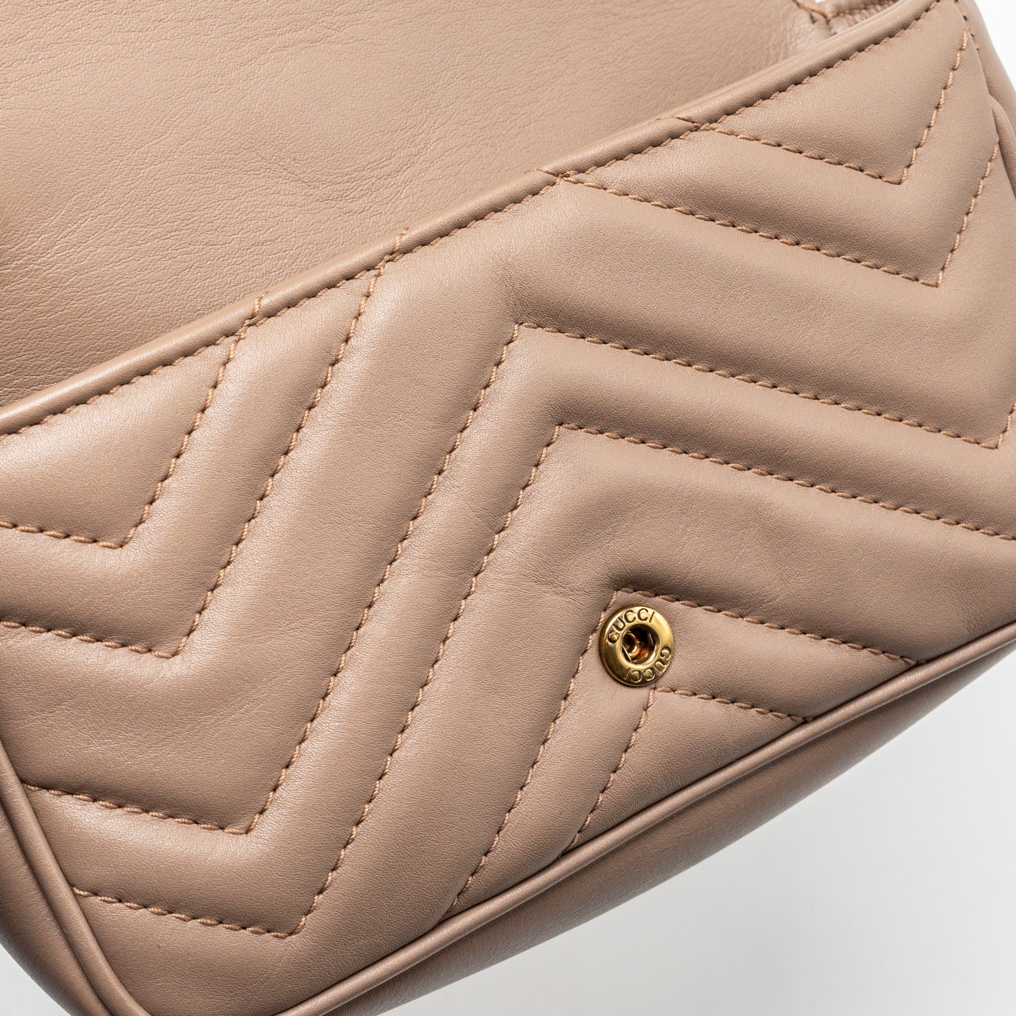 GUCCI SUPER MINI GG MARMONT CALFSKIN BEIGE GHW