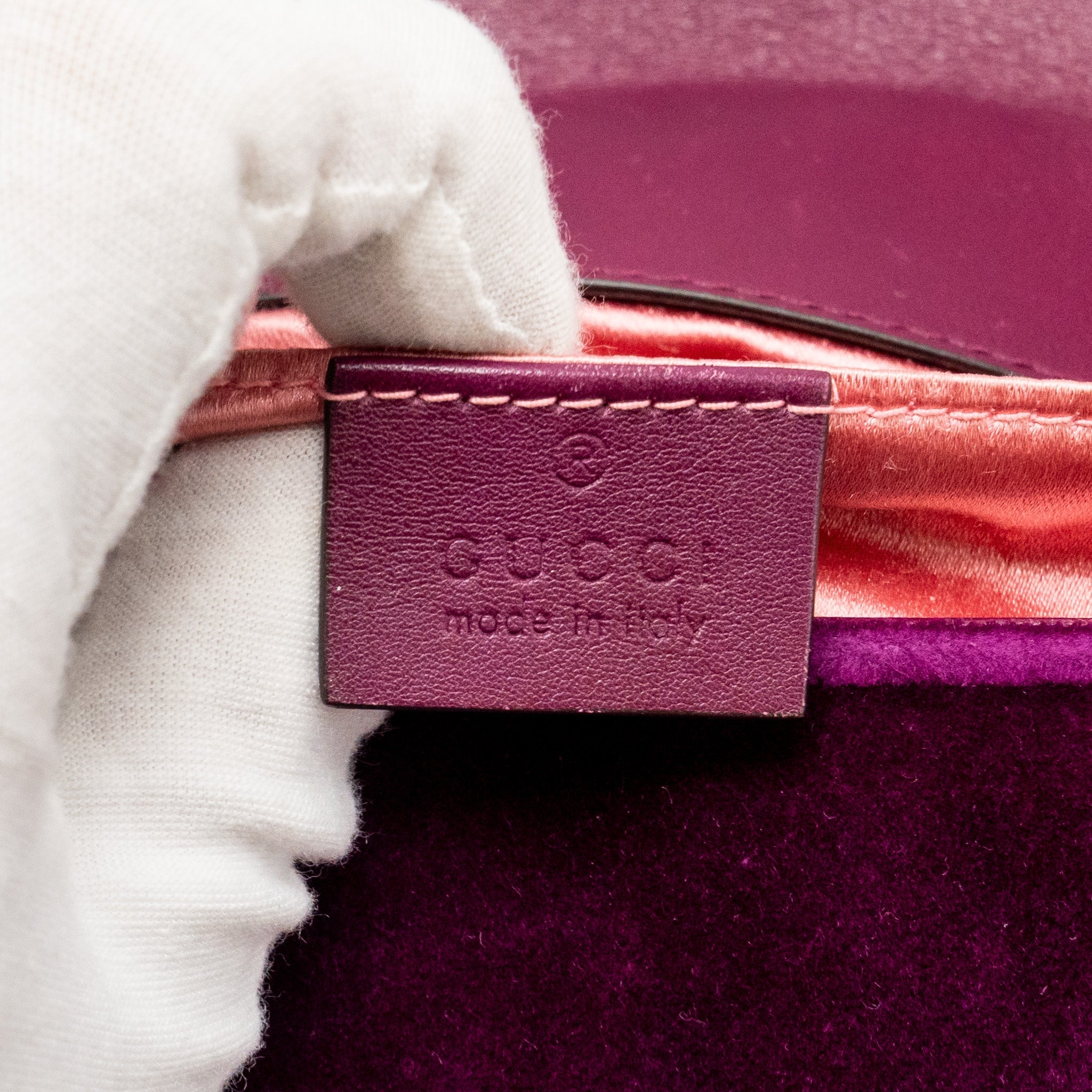 GUCCI MINI GG MARMONT SHOULDER BAG VELVET HOT PINK GHW