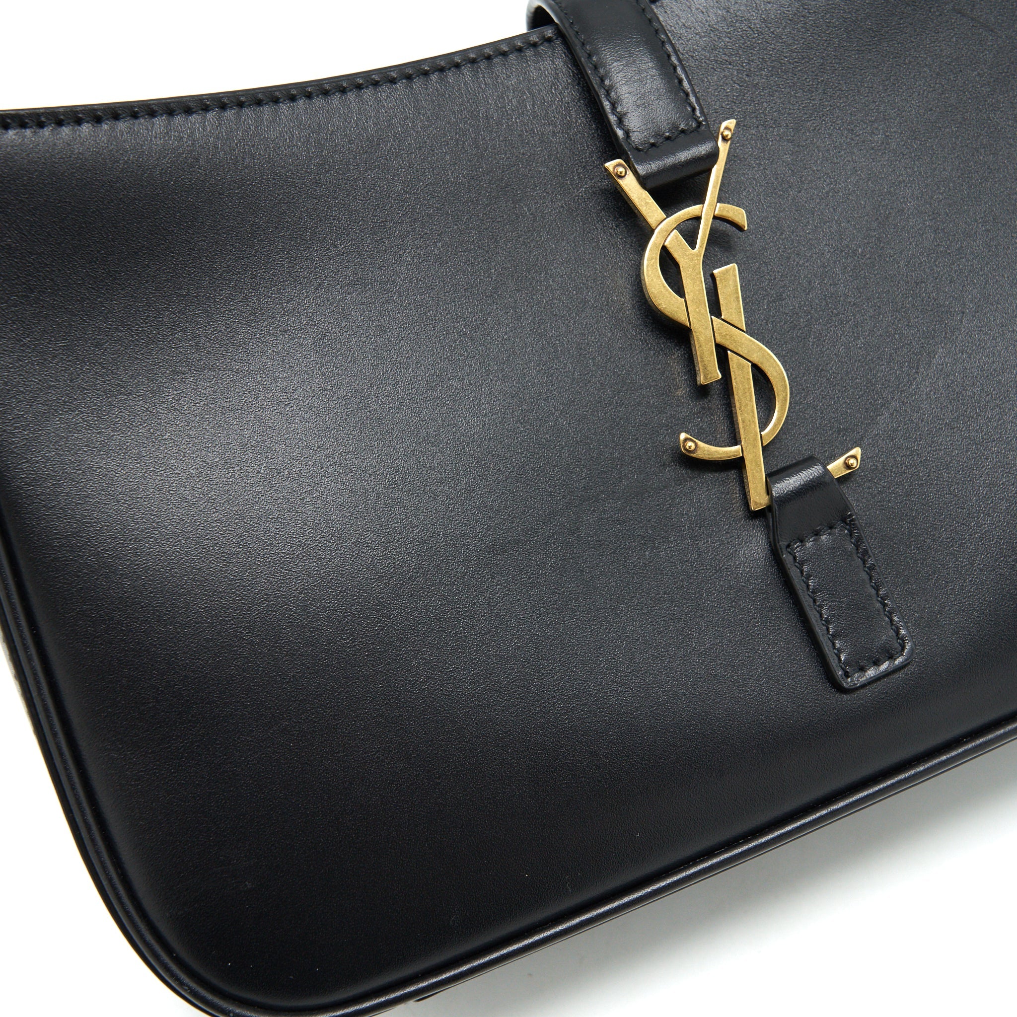 SAINT LAURENT LE 5 A 7 HOBO BAG CALFSKIN BLACK GHW