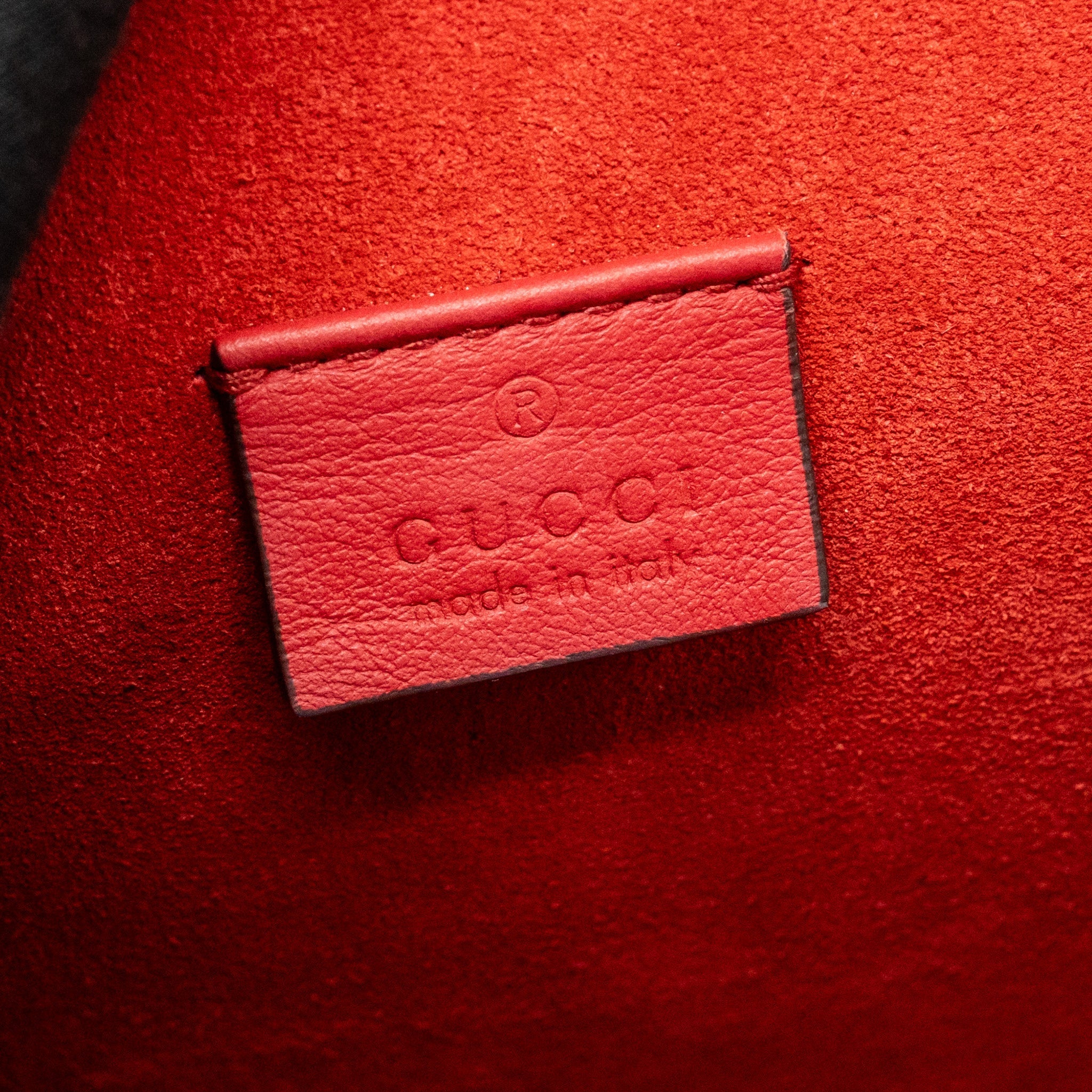 GUCCI SMALL DIONYSUS SHOULDER BAG GG SUPREME CANVAS/SUEDE RED SHW