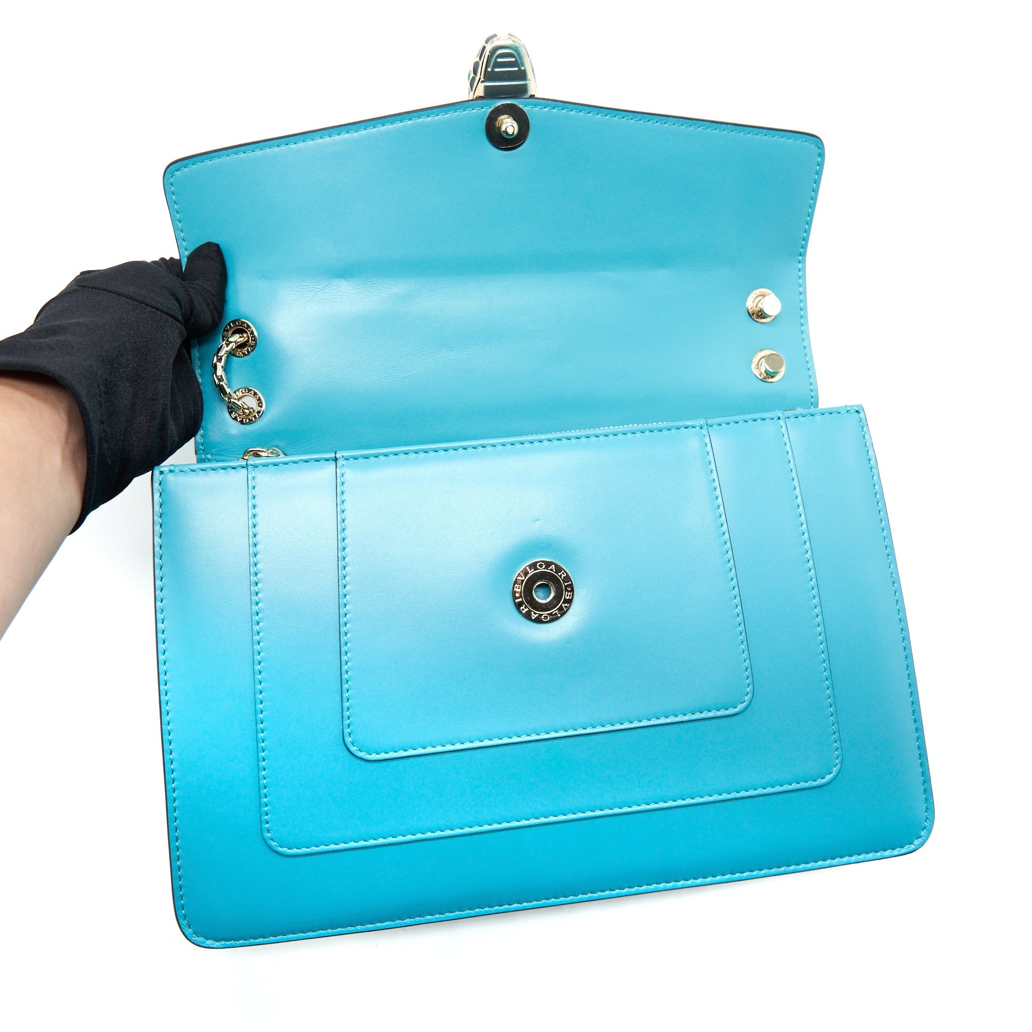 BVLGARI SERPENTI FOREVER SHOULDER BAG CALFSKIN BLUE SHW