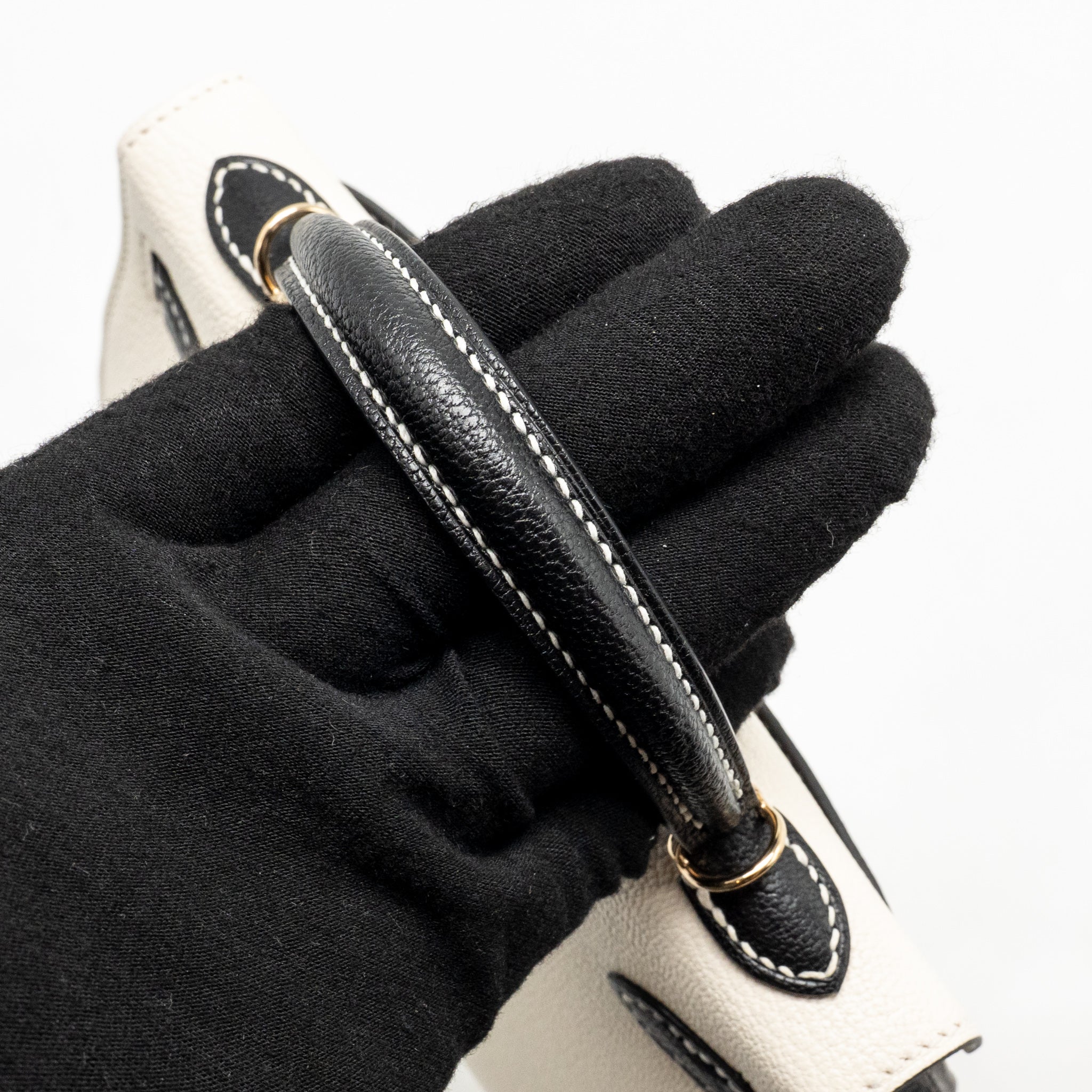 HERMES MINI KELLY II SPECIAL ORDER CHÈVRE MYSORE NATA/BLACK LGHW