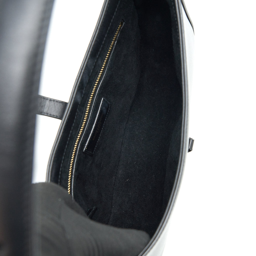 SAINT LAURENT LE 5 A 7 HOBO BAG CALFSKIN BLACK GHW