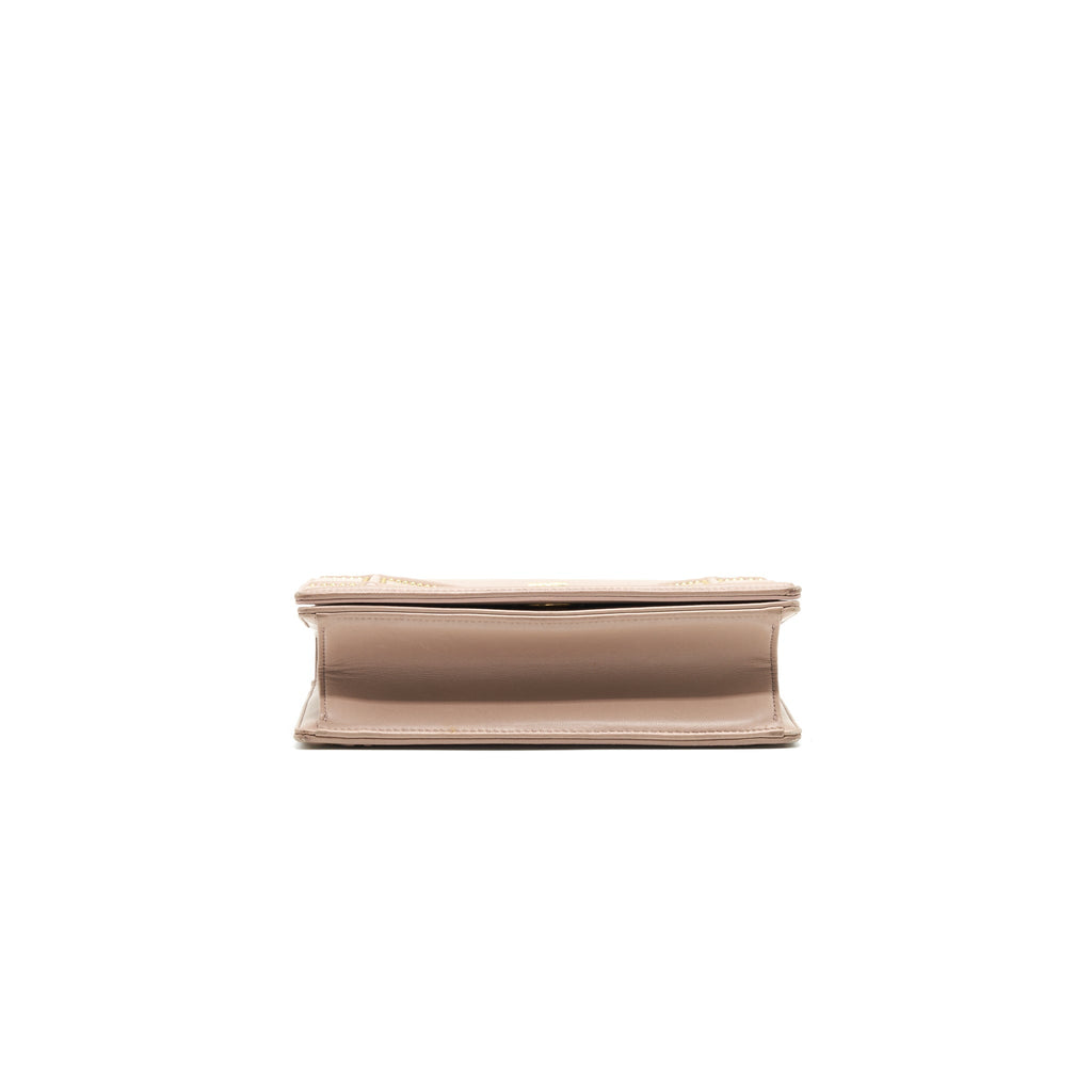 DIOR SMALL STUDDED DIORAMA BEIGE GHW
