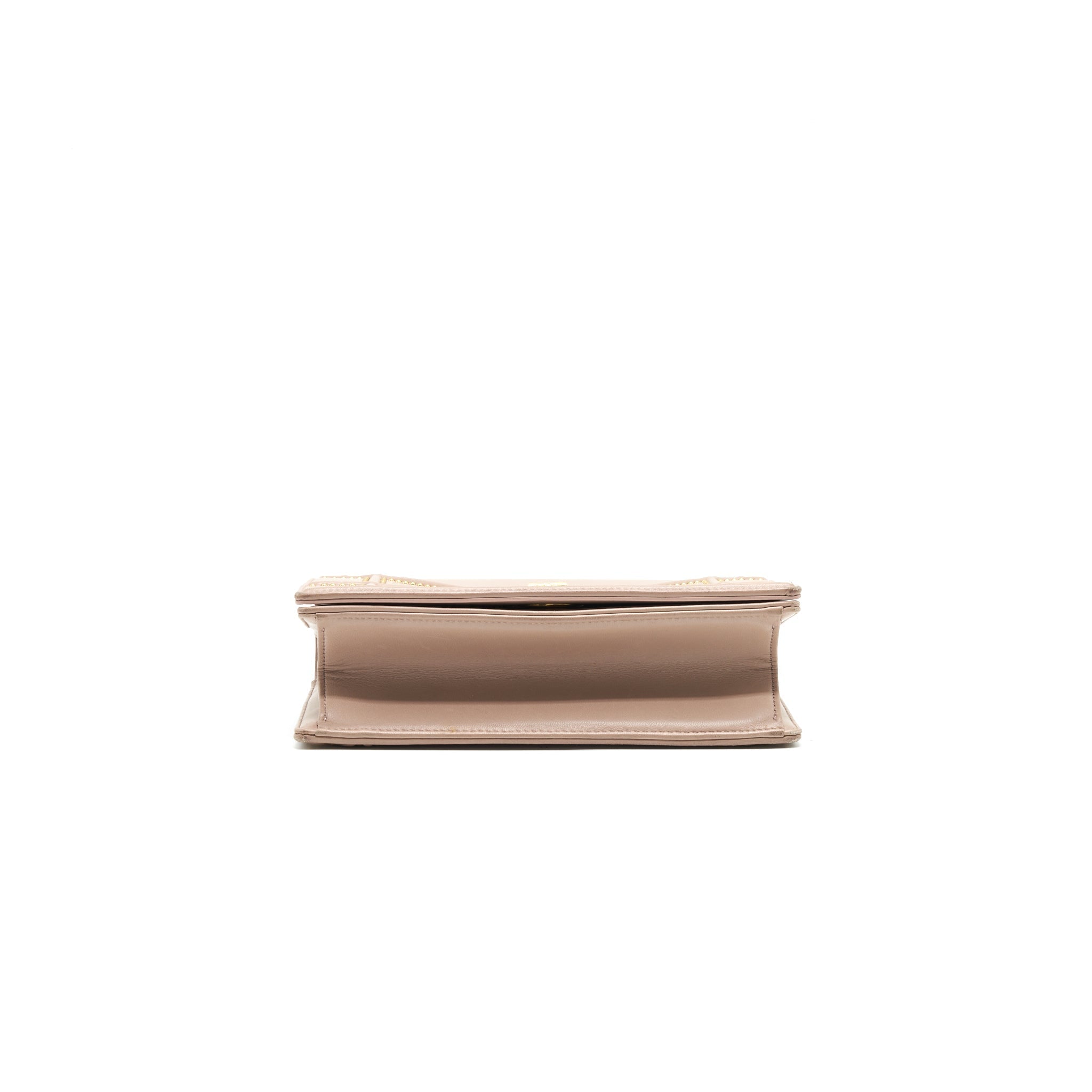 DIOR SMALL STUDDED DIORAMA BEIGE GHW