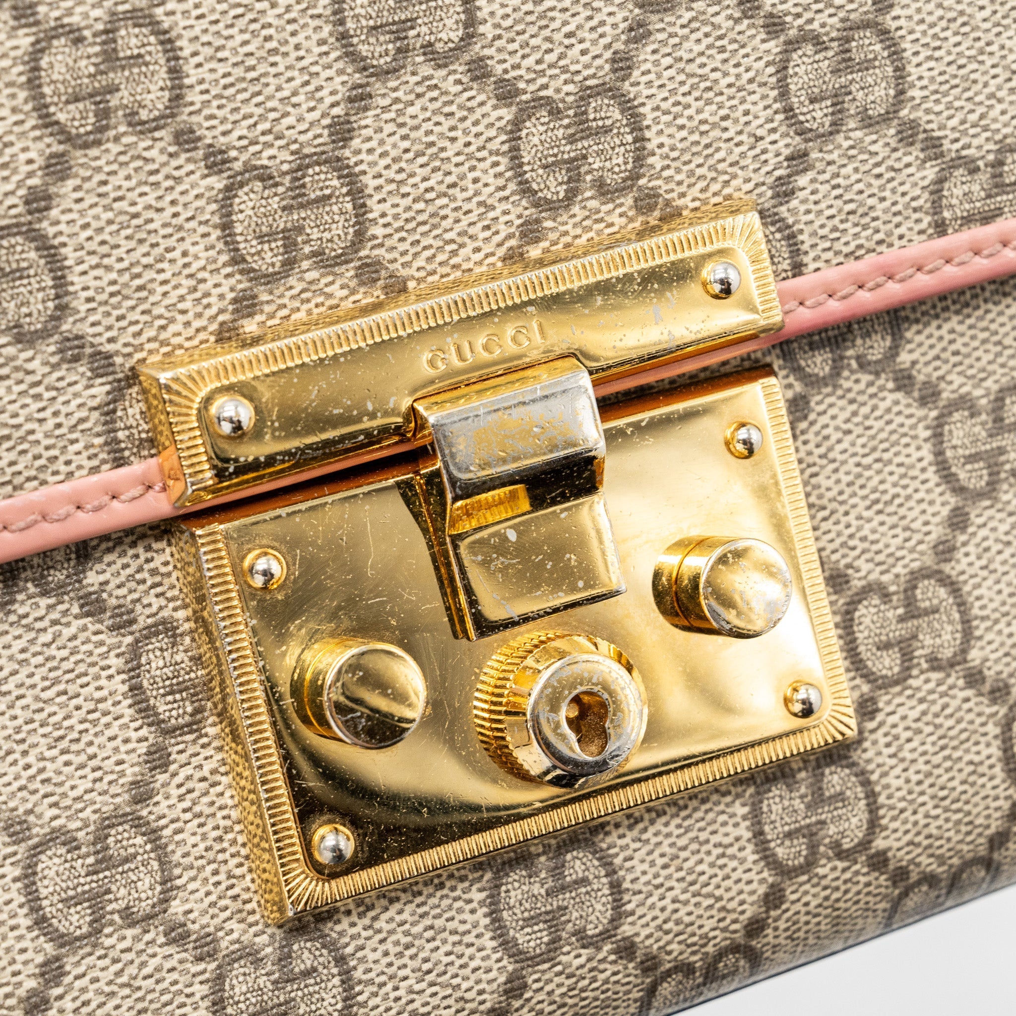 GUCCI PADLOCK CROSSBODY BAG CANVAS / PATENT MULTICOLOUR GHW