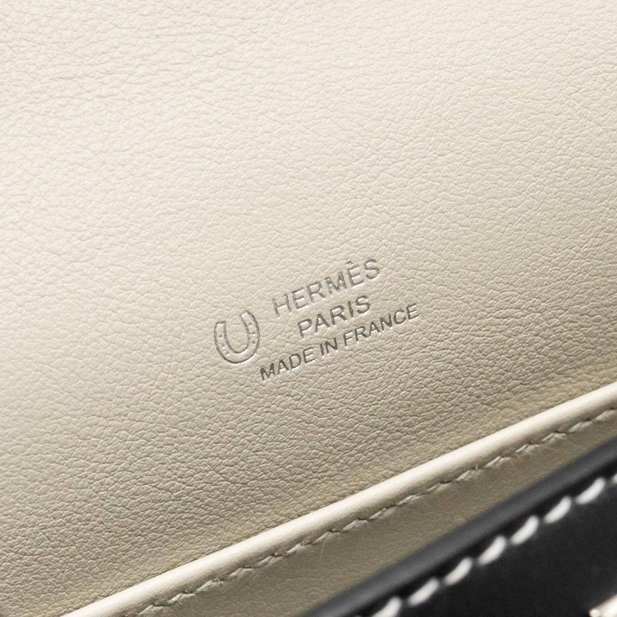 HERMES KELLY POCHETTE SPECIAL ORDER SWIFT BLACK/ GRIS PERLE SHW