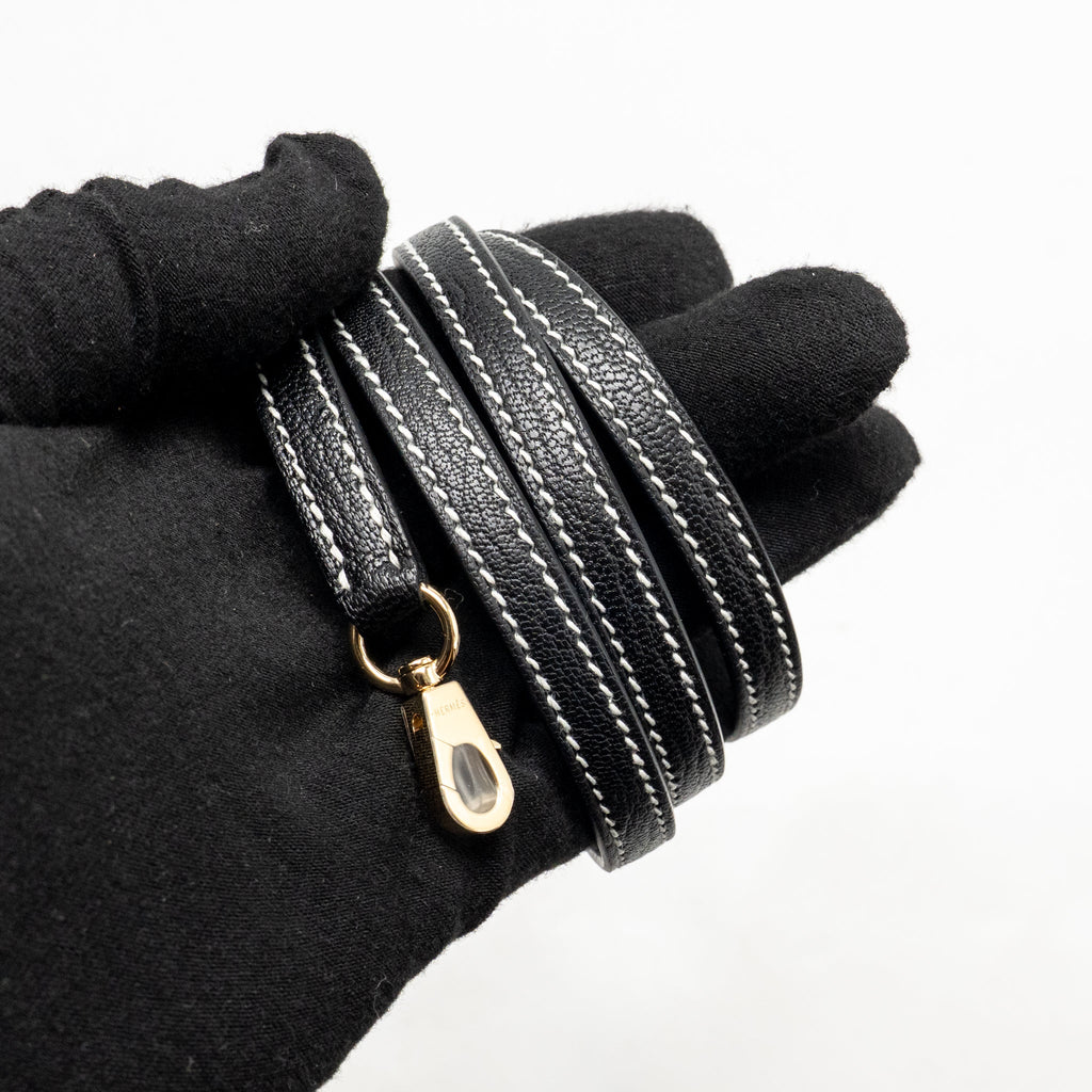 HERMES MINI KELLY II SPECIAL ORDER CHÈVRE MYSORE NATA/BLACK LGHW