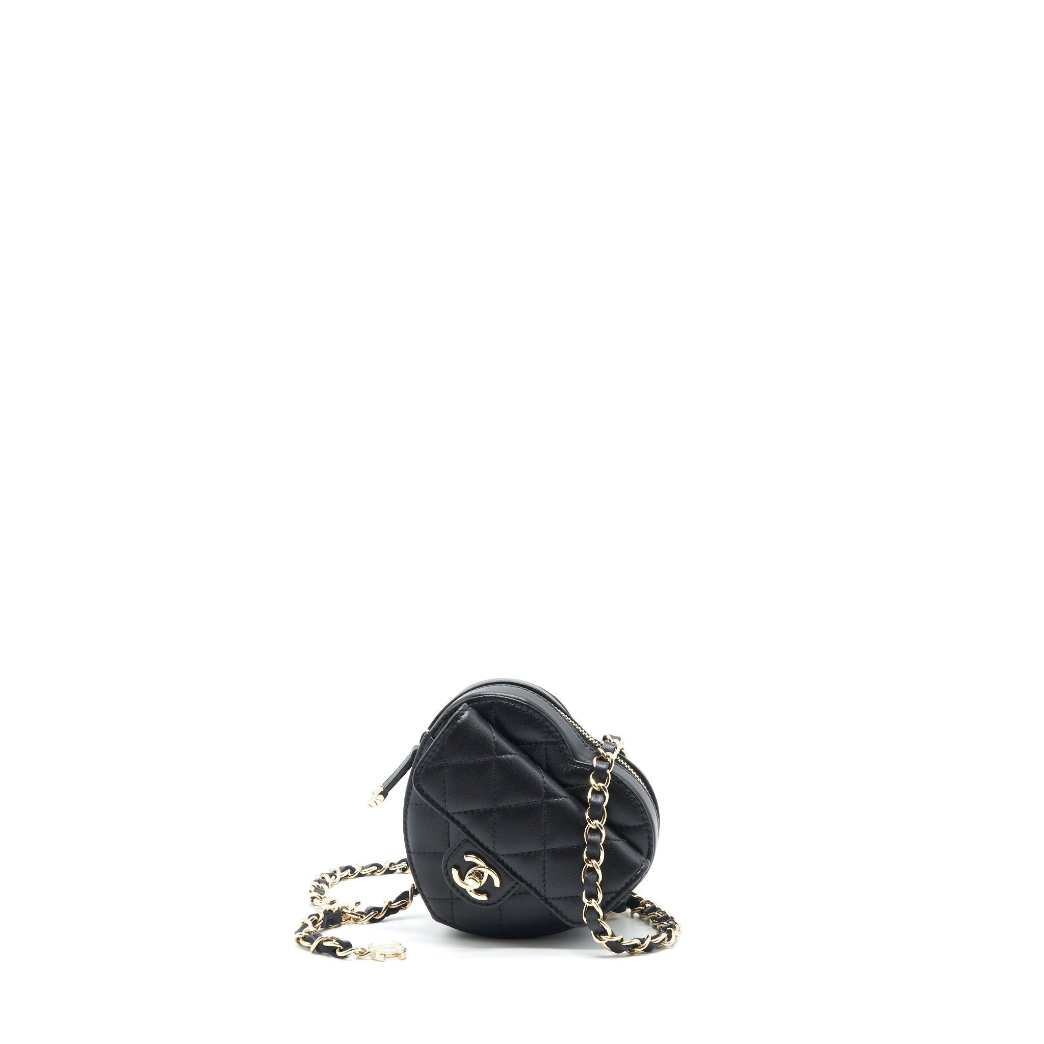 CHANEL 22S HEART BELT BAG LAMBSKIN BLACK LGHW