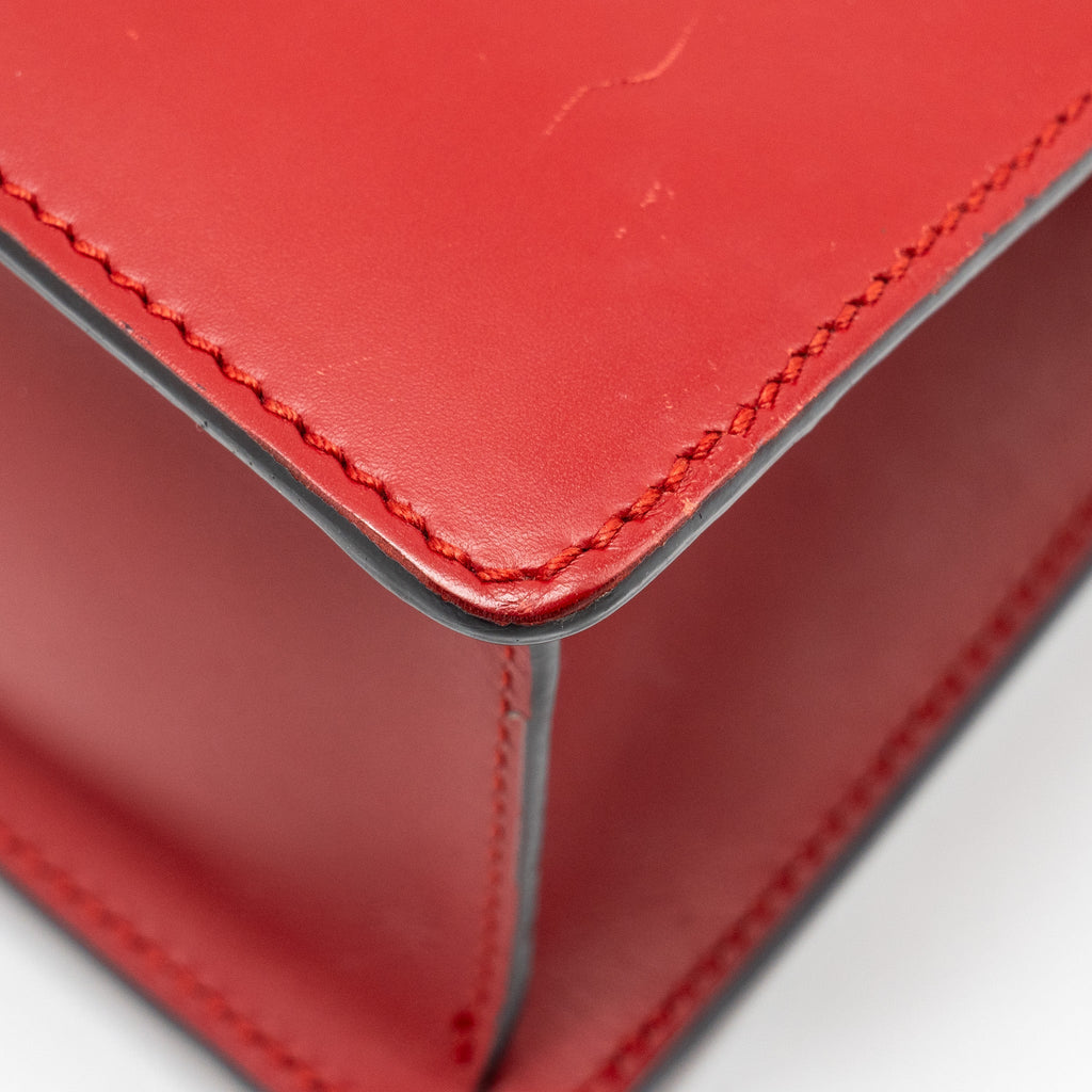 GUCCI TOP HANDLE MINI SYLVIE CALFSKIN RED GHW