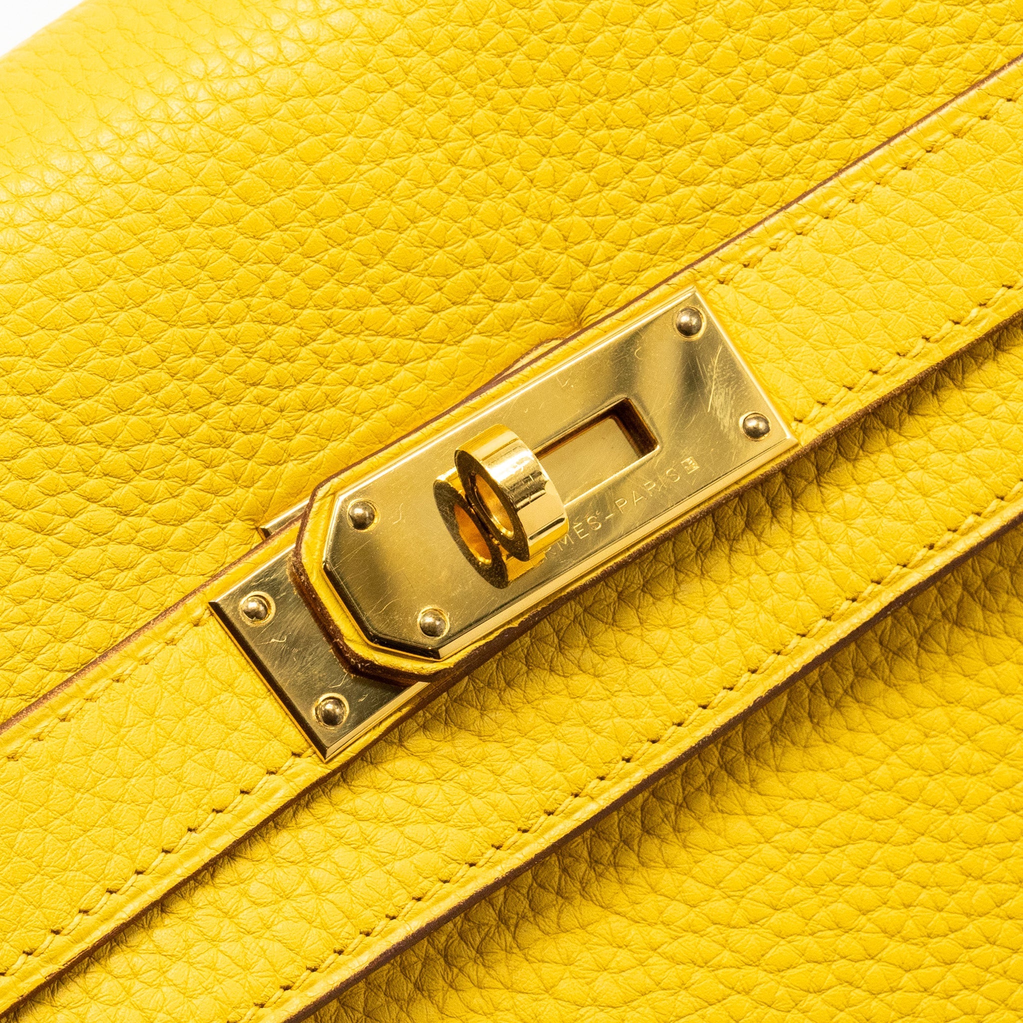 HERMES SHOULDER KELLY CLEMENCE JAUNE AMBER GHW