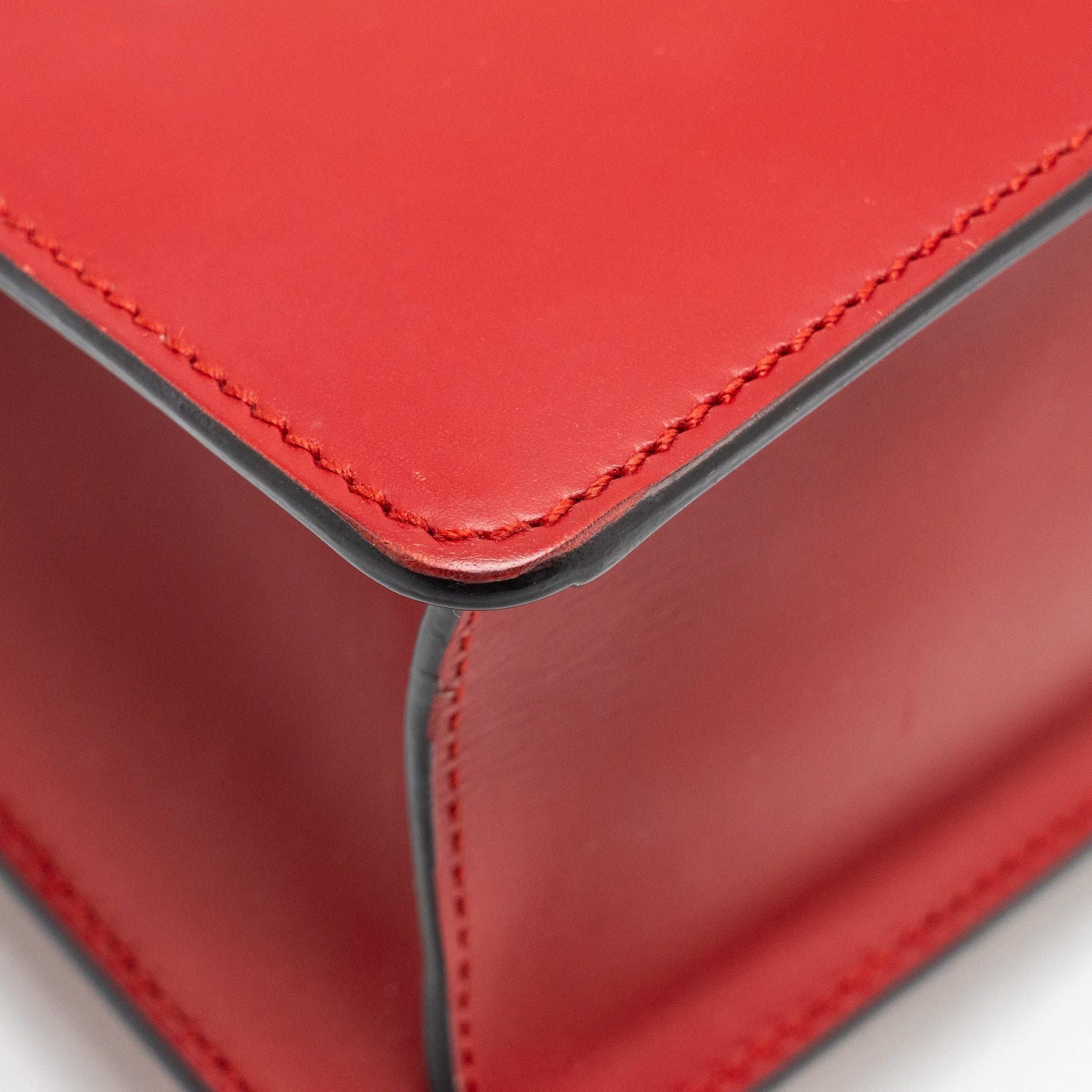 GUCCI TOP HANDLE MINI SYLVIE CALFSKIN RED GHW