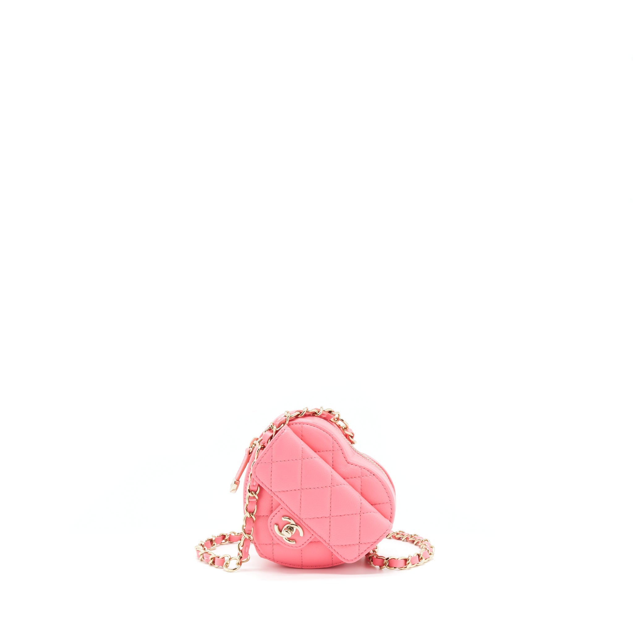 CHANEL 22S HEART BELT BAG LAMBSKIN PINK LGHW