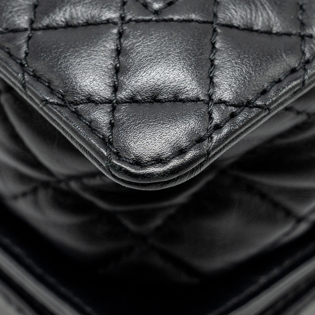 CHANEL MULTI CHAIN BOY BAG CALFSKIN/TWEED BLACK SHW