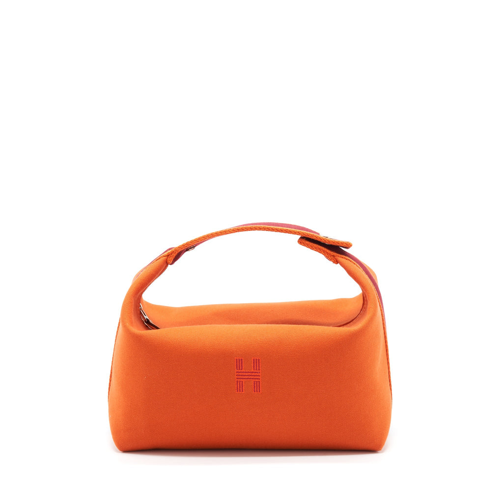 HERMES LARGE TROUSSE DE TOILETTE BRIDE A BRADC ORANGE FEU