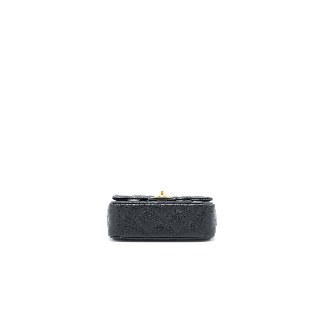 CHANEL 23P COCO LOVE FLAP BAG CAVIAR BLACK GHW (MICROCHIP)