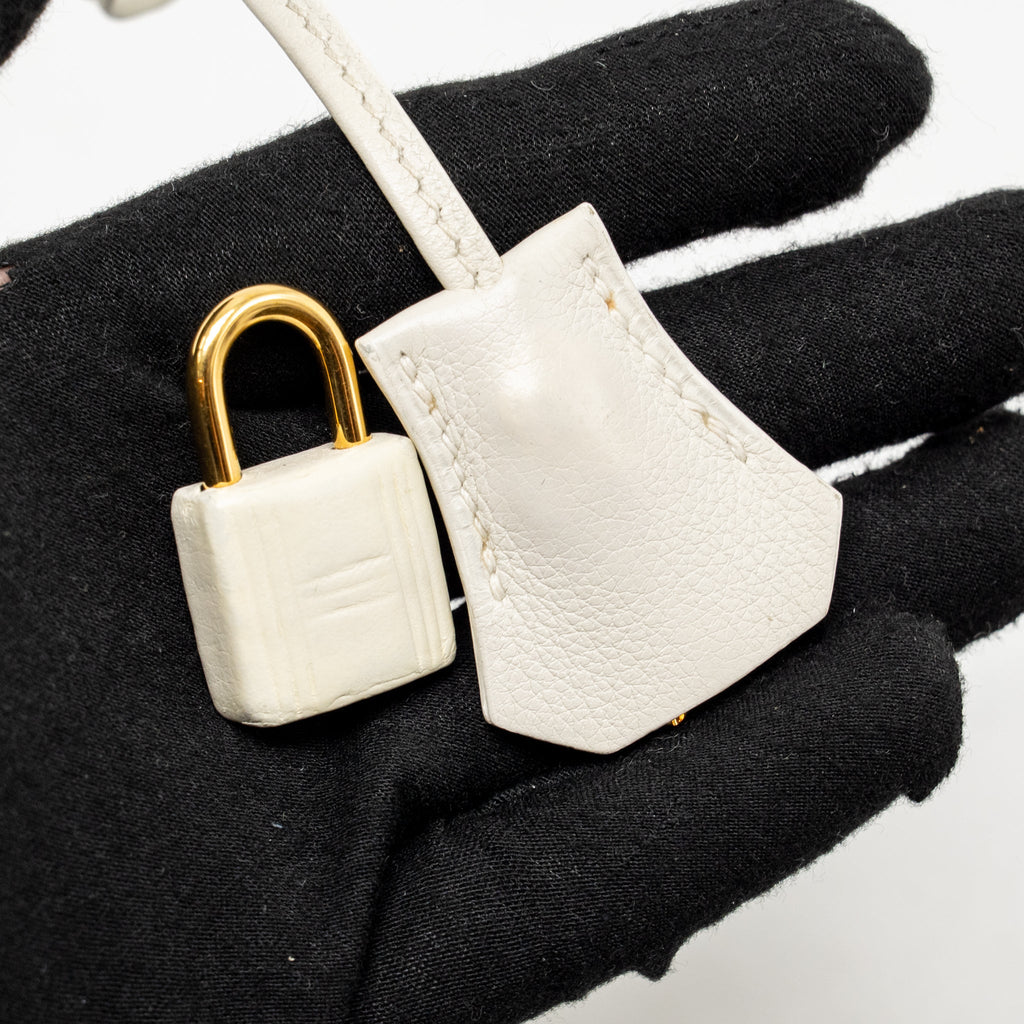 HERMES KELLY 25 EVERCOLOR BLANC GHW