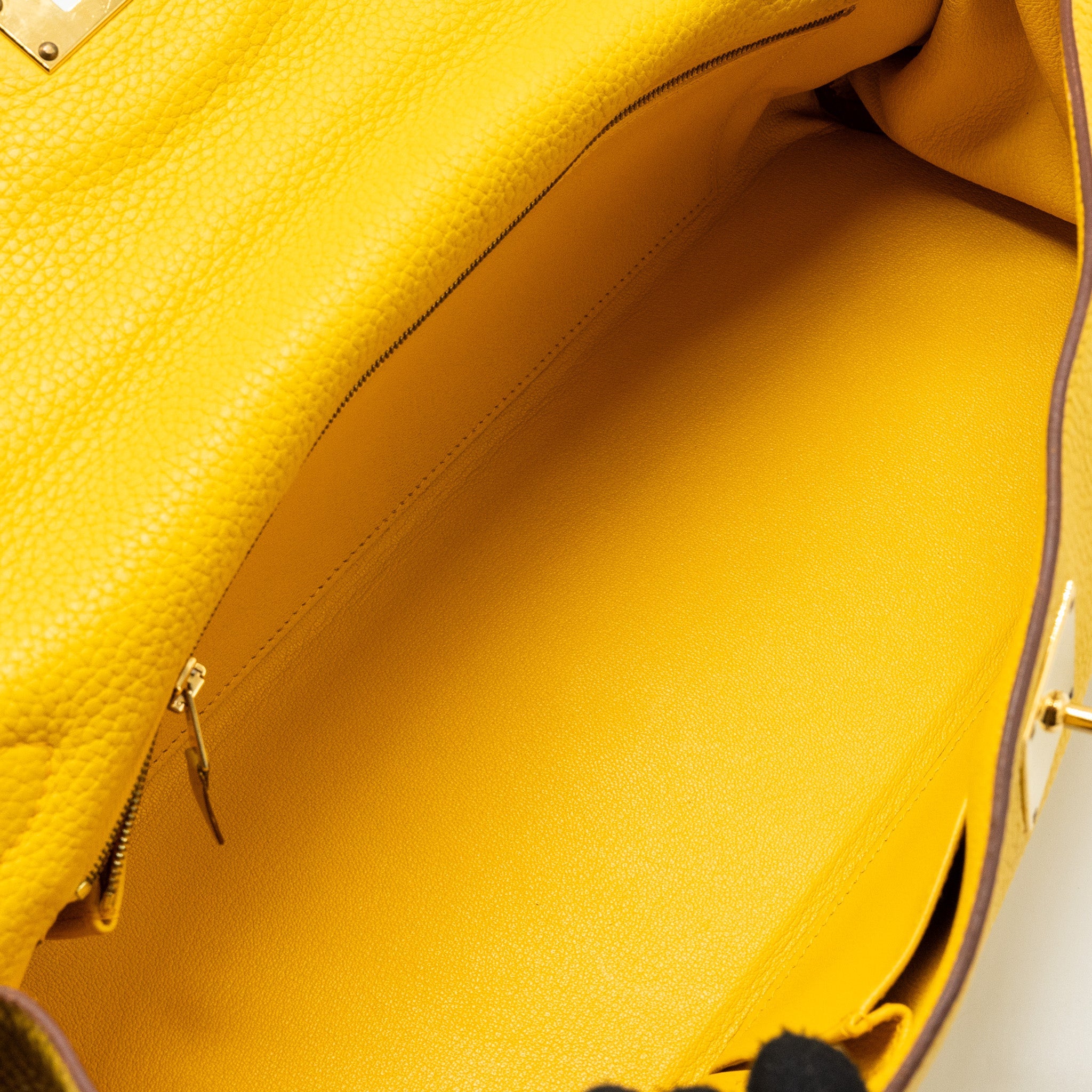 HERMES SHOULDER KELLY CLEMENCE JAUNE AMBER GHW