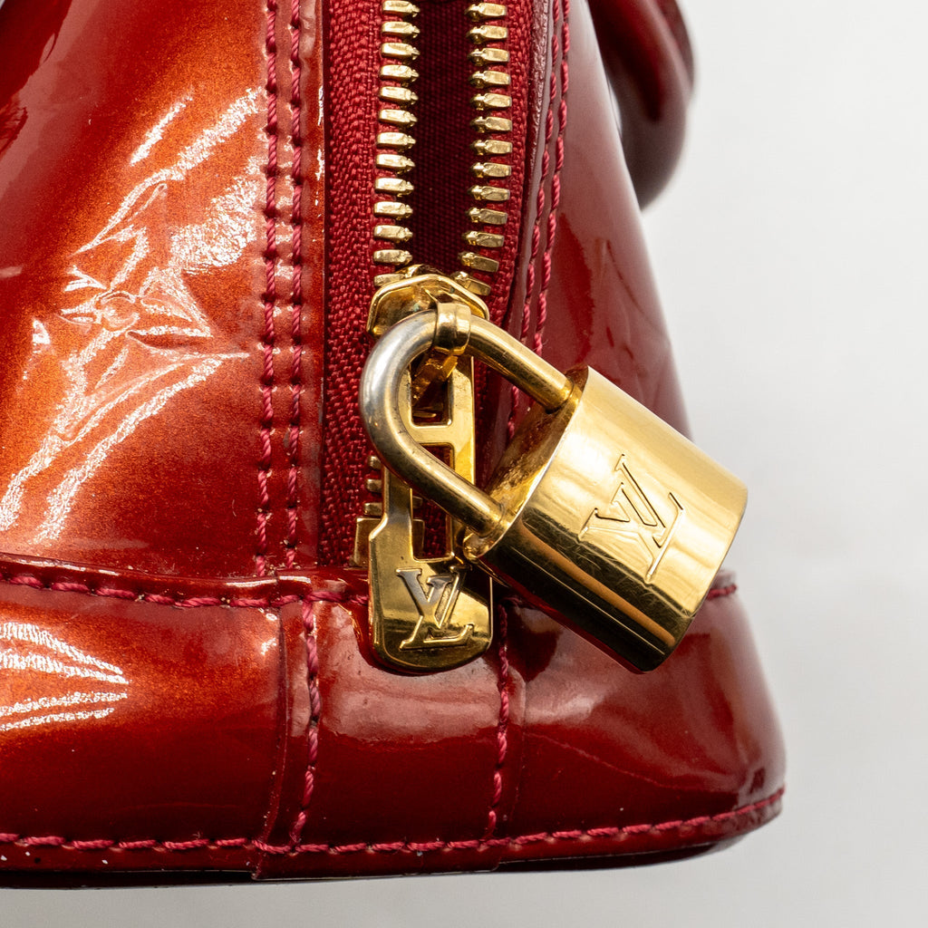 LOUIS VUITTON ALMA BB PATENT LEATHER RED GHW