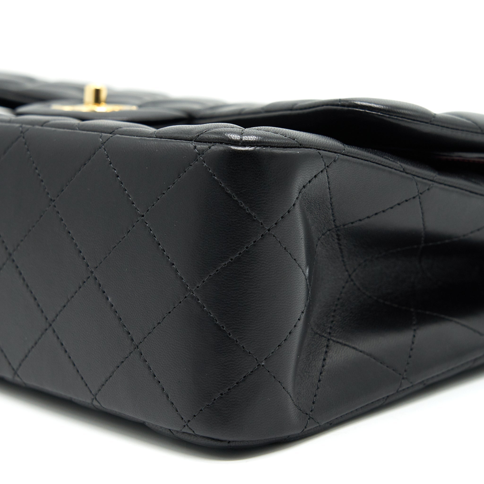 CHANEL CLASSIC DOUBLE FLAP JUMBO BAG LAMBSKIN BLACK GHW