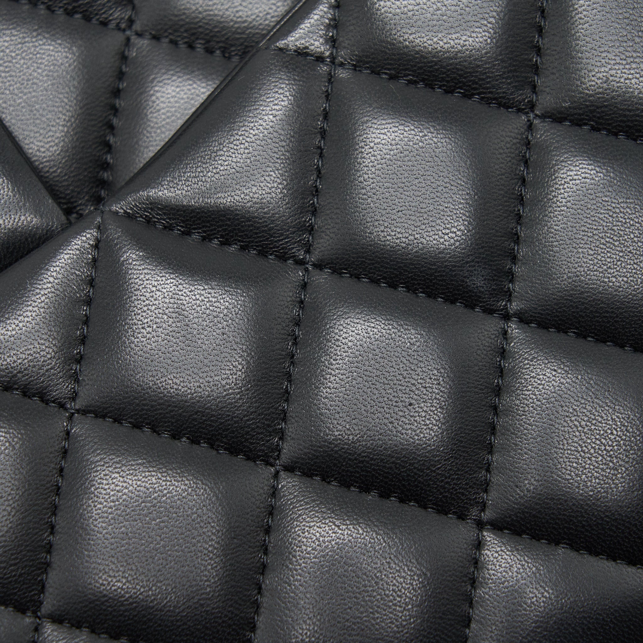 CHANEL CLASSIC DOUBLE FLAP JUMBO BAG LAMBSKIN BLACK GHW
