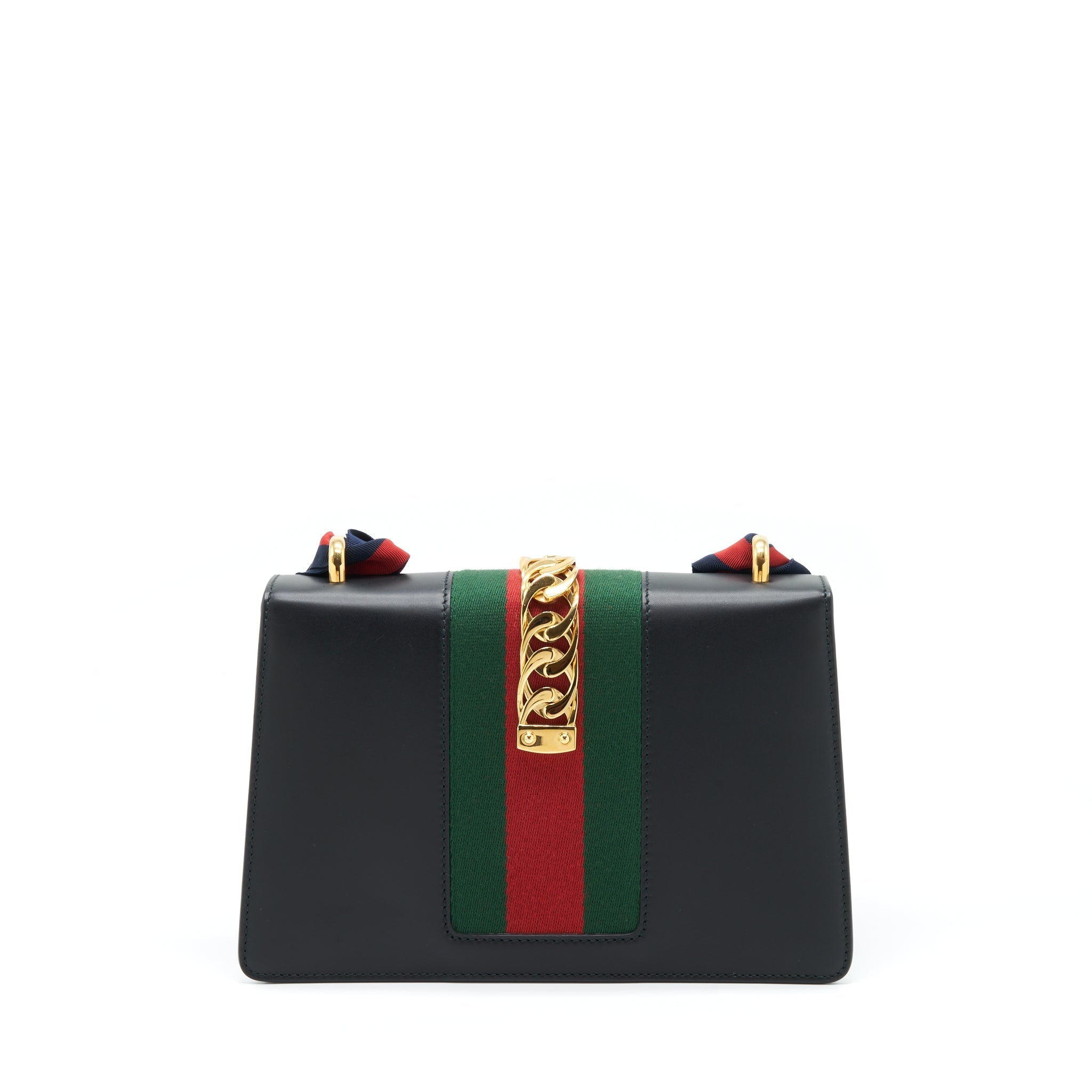 GUCCI SMALL SYLVIE SHOULDER BAG BLACK GHW