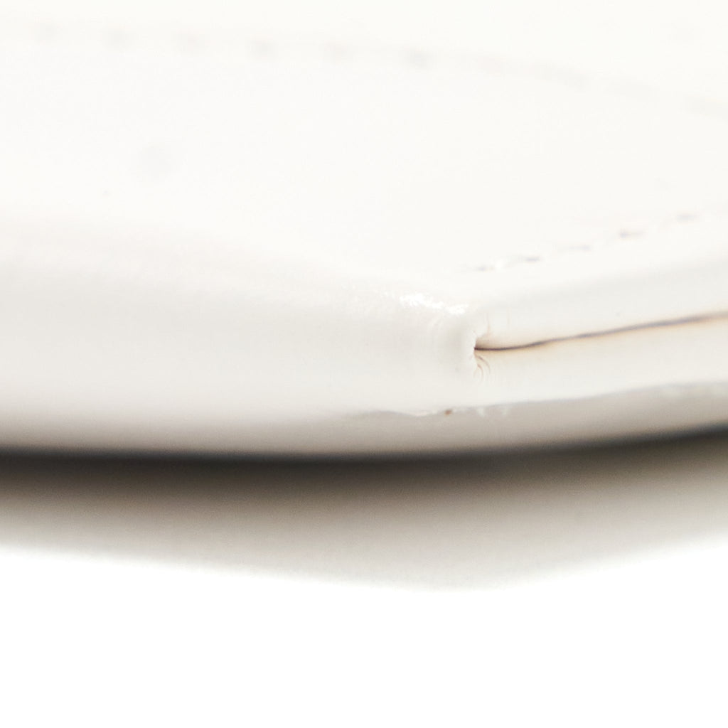 CHANEL CHEVRON CARD HOLDER CALFSKIN WHITE GHW