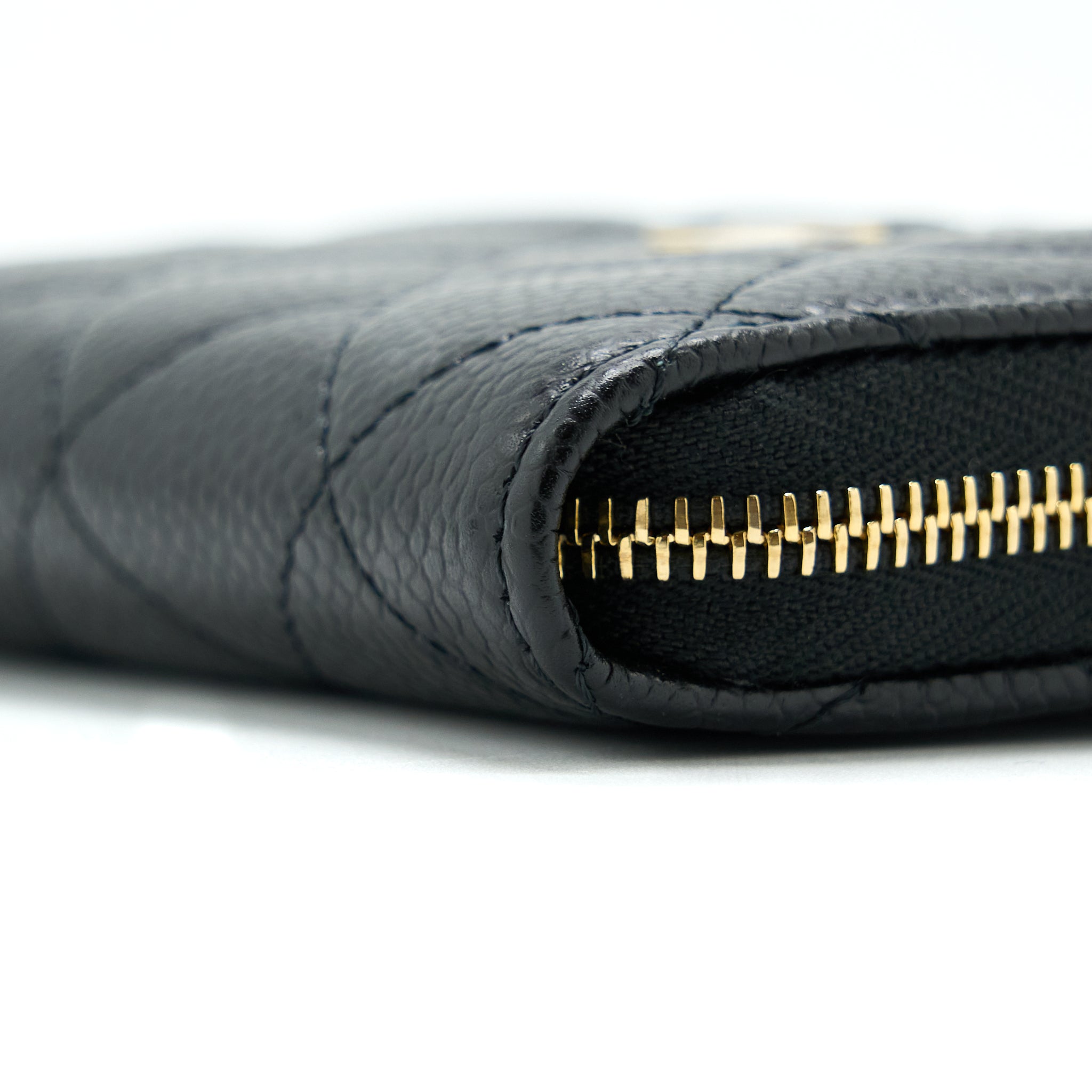 CHANEL ZIP SMALL CARD HOLDER CAVIAR BLACK GHW