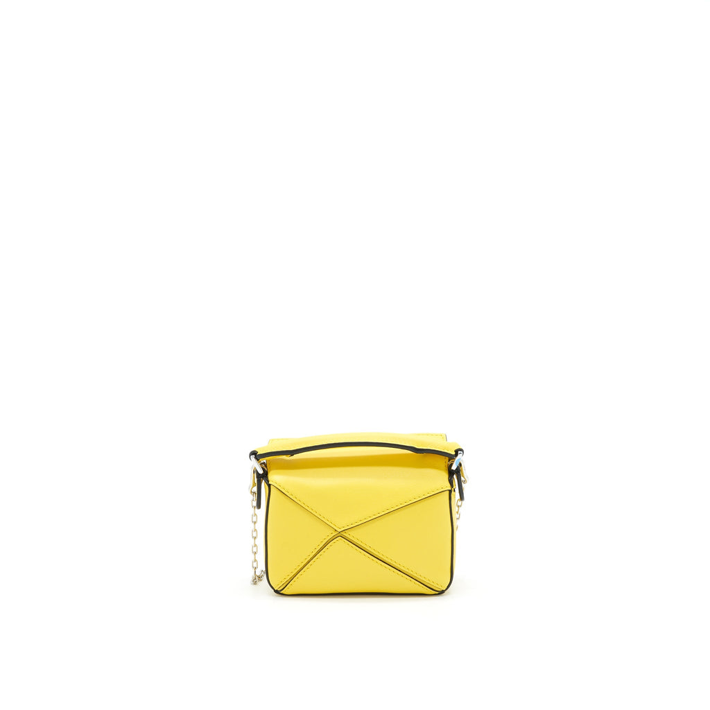 LOEWE NANO PUZZLE BAG IN CLASSIC CALFSKIN YELLOW SHW