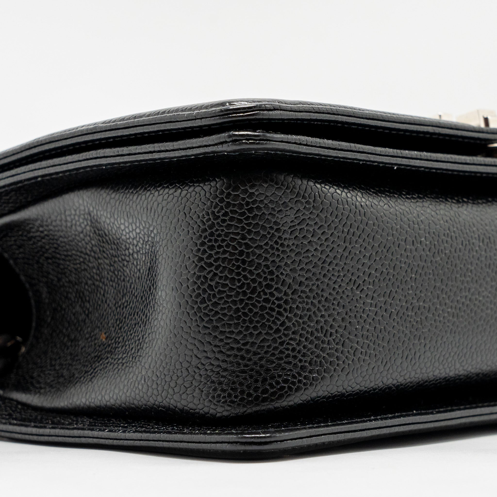 CHANEL CHEVRON MEDIUM BOY BAG CAVIAR BLACK SHW