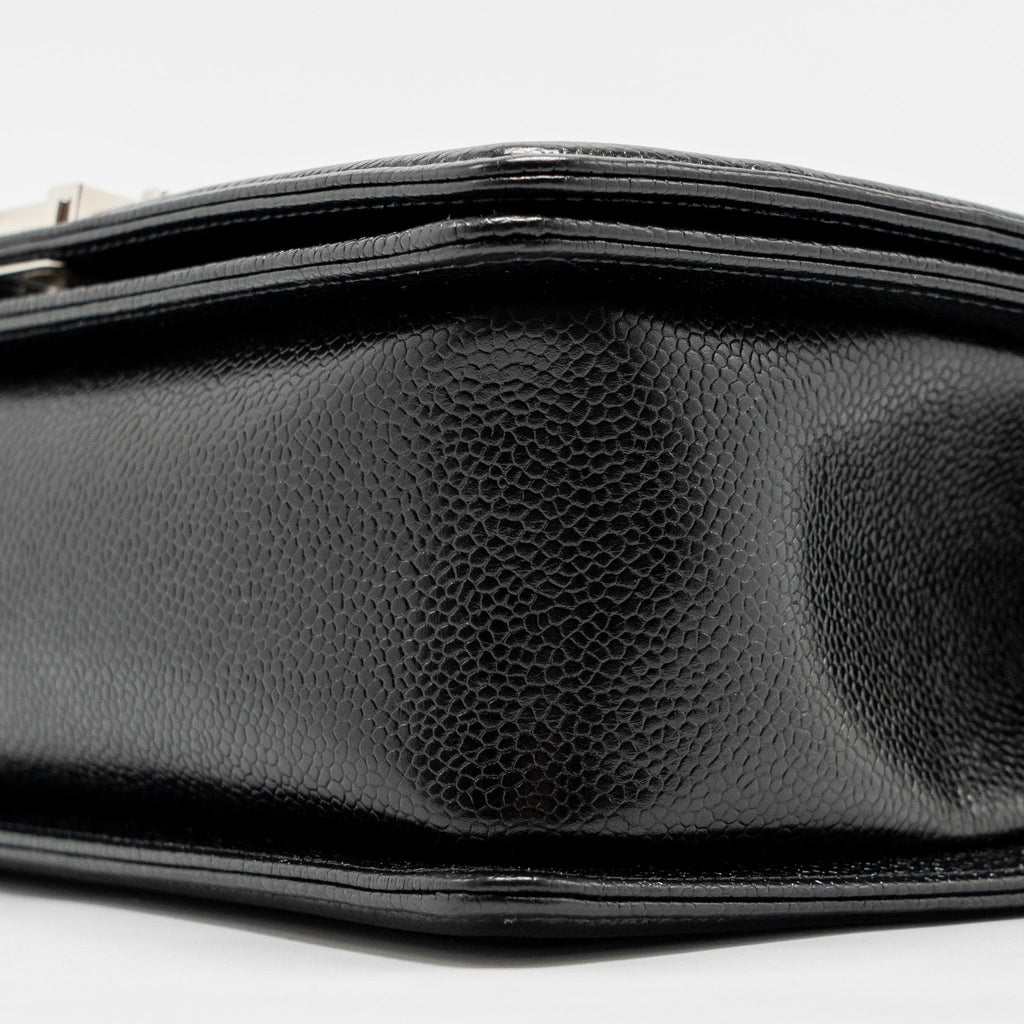 CHANEL CHEVRON MEDIUM BOY BAG CAVIAR BLACK SHW