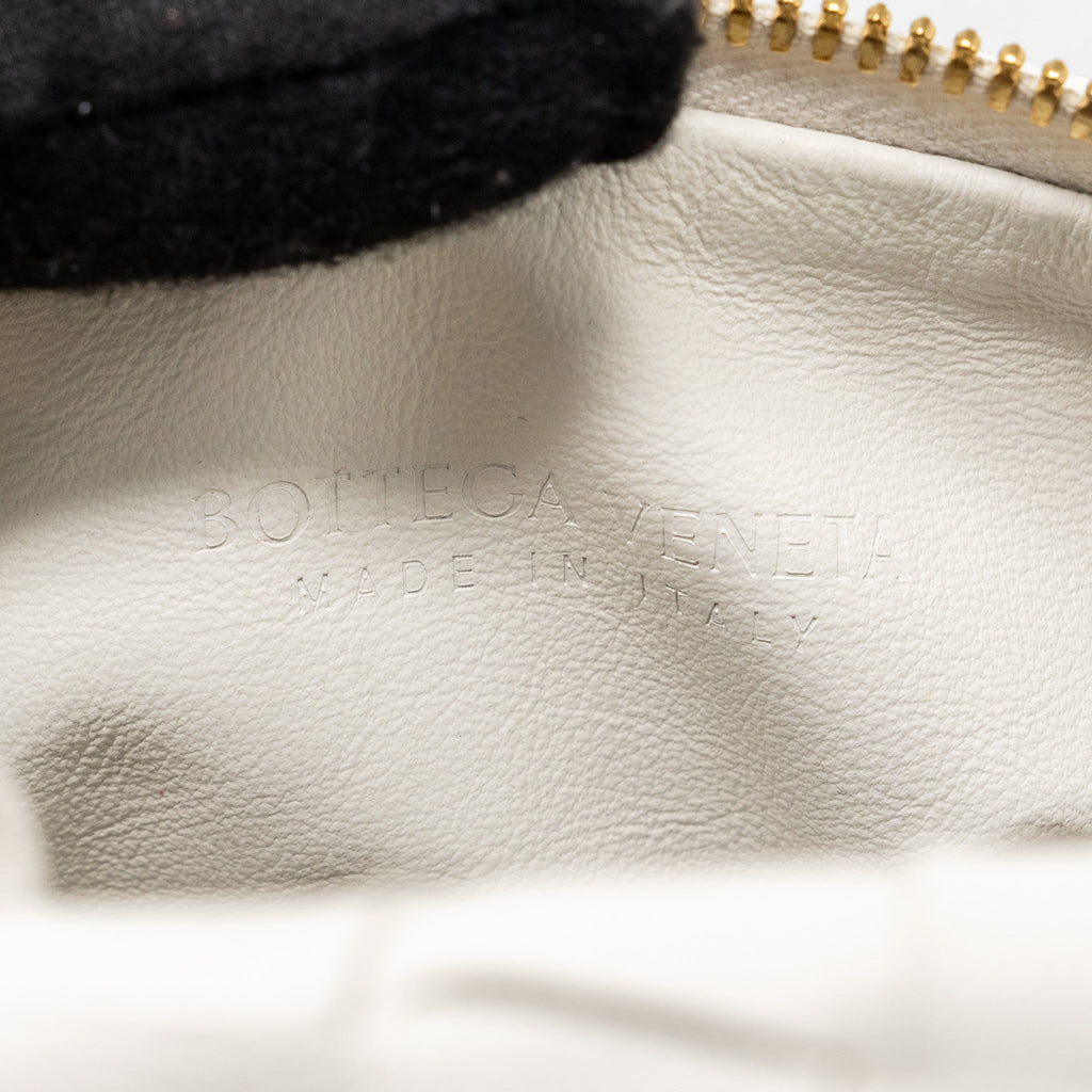 BOTTEGA VENETA MINI JODIE LAMBSKIN WHITE GHW