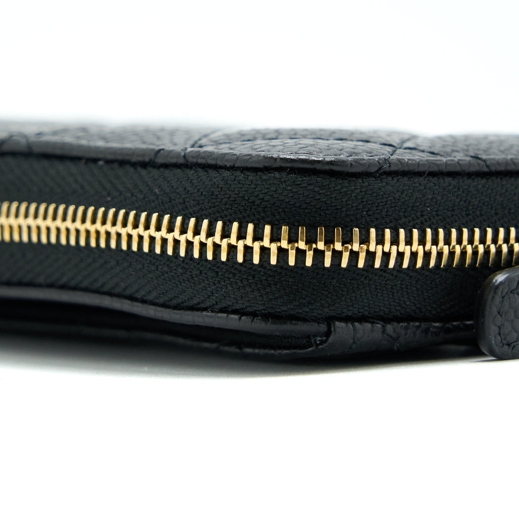 CHANEL ZIP SMALL CARD HOLDER CAVIAR BLACK GHW