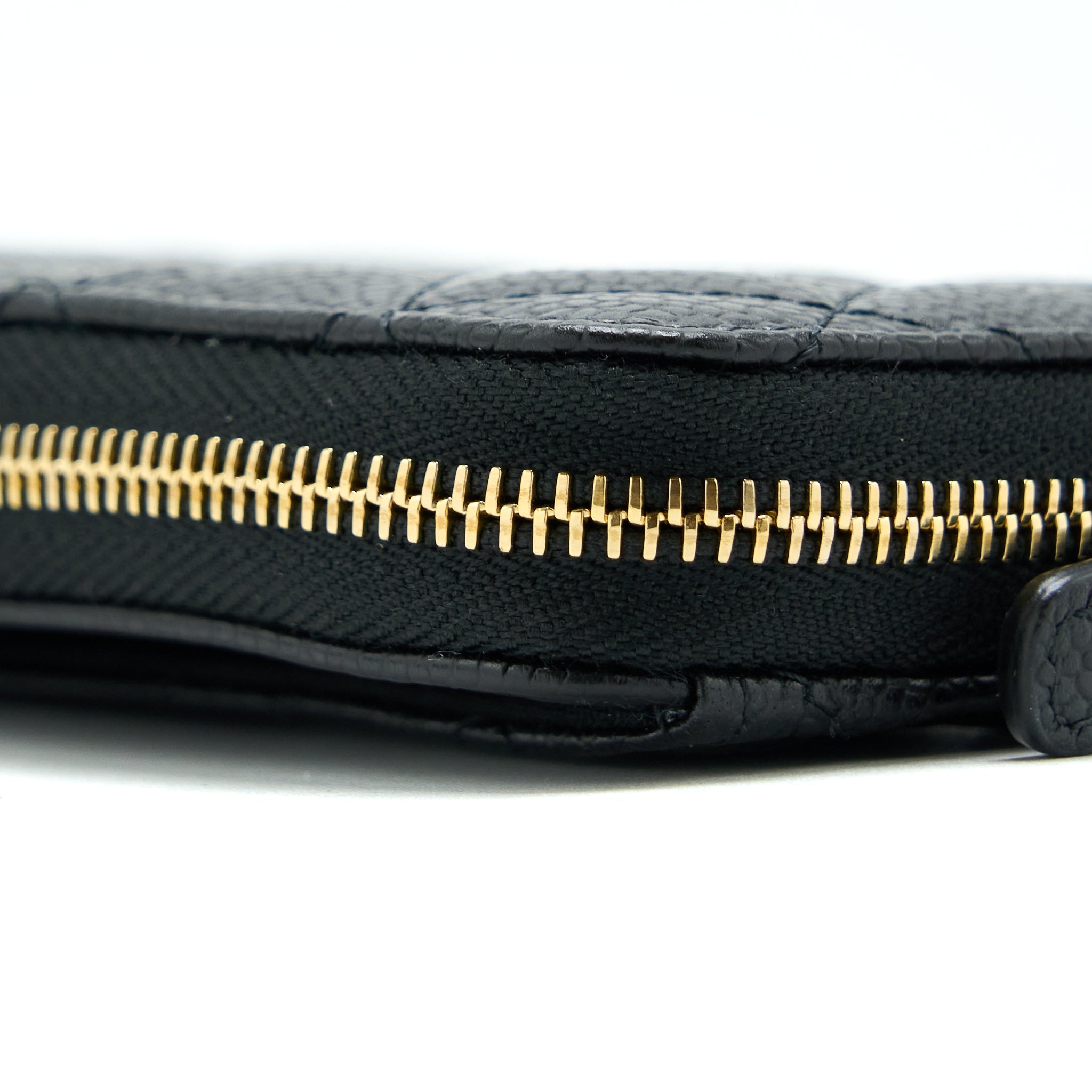 CHANEL ZIP SMALL CARD HOLDER CAVIAR BLACK GHW