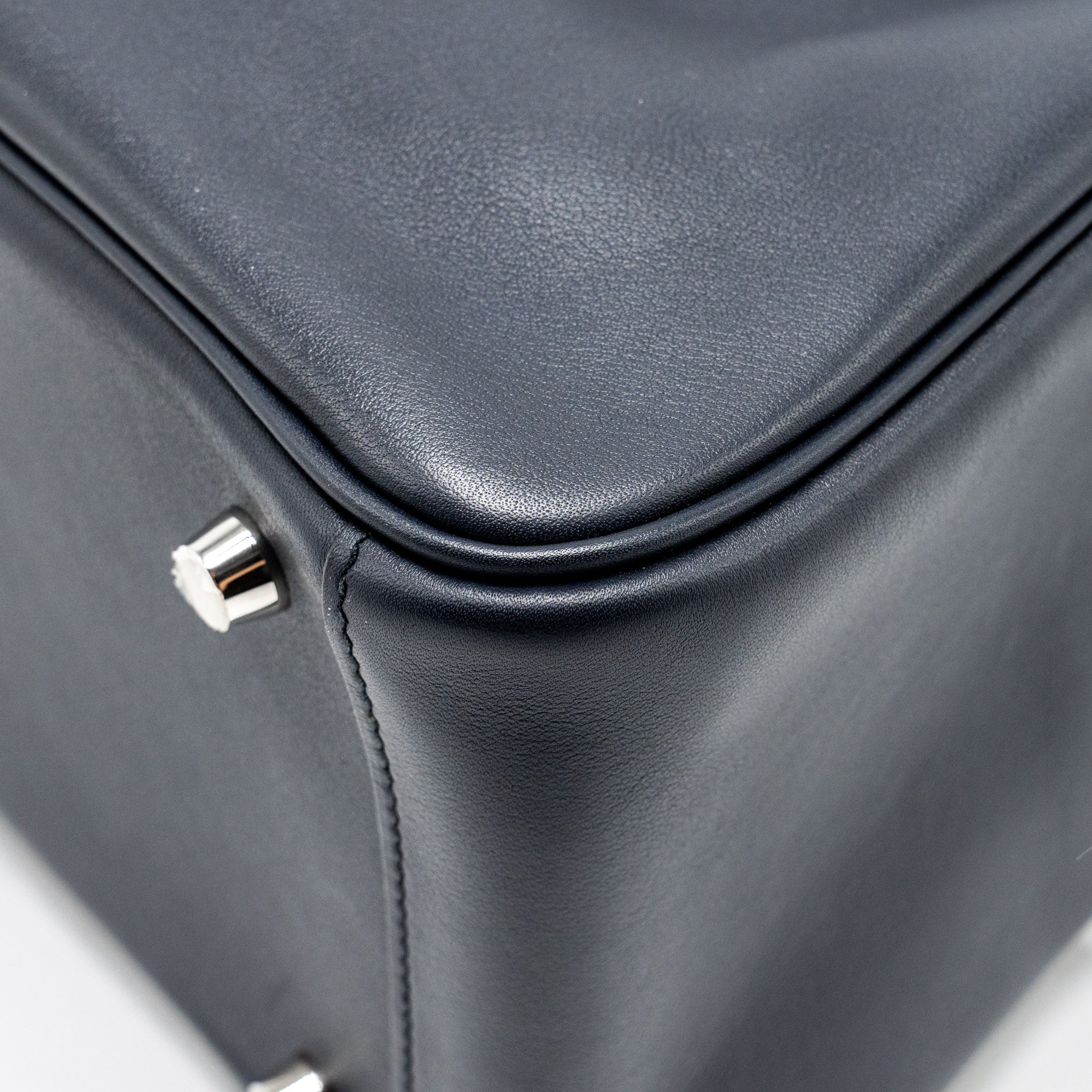 HERMES LINDY 26 SWIFT/EPSOM BLUE INDIGO WITH TRESSAGE STRAP SHW