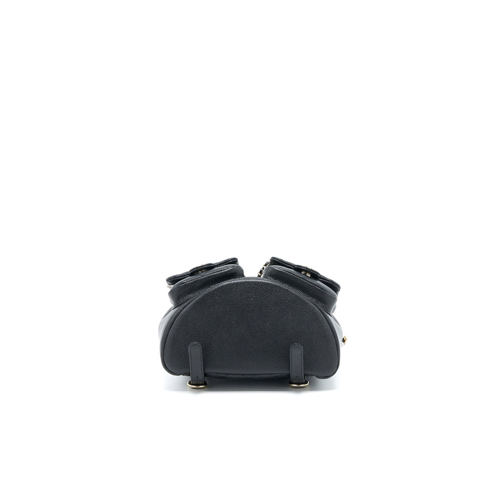 CHANEL 23P TRIPLE PACK BACKPACK CAVIAR BLACK LGHW (MICROCHIP)