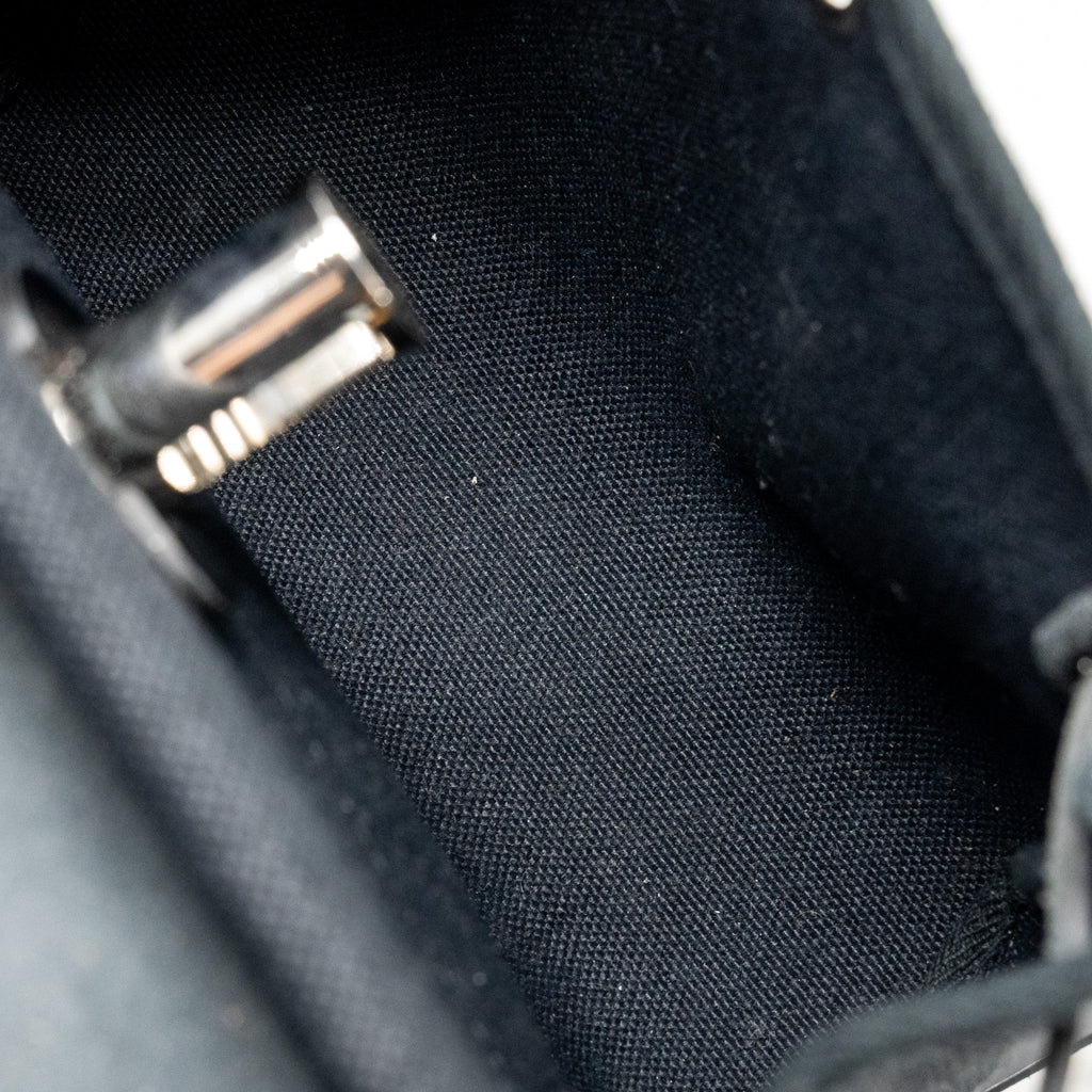 HERMES HERBAG MINI CANVAS/HUNTER LEATHER BLACK SHW