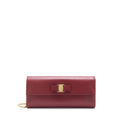 SALVATORE FERRAGAMO RIBBON SHOULDER BAG DARK RED LGHW