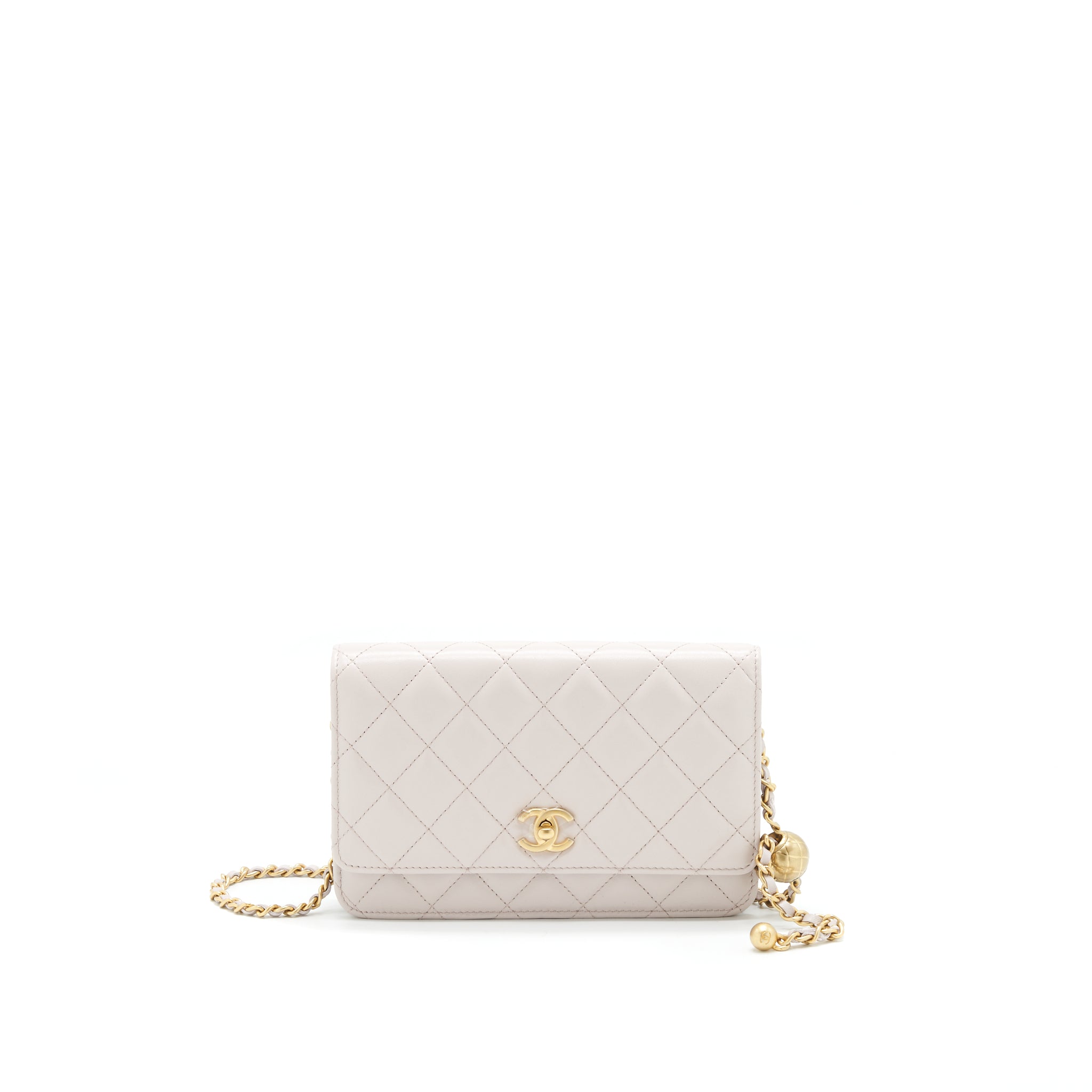 CHANEL PEARL CRUSHED PEARL WALLET ON CHAIN LILAC GHW