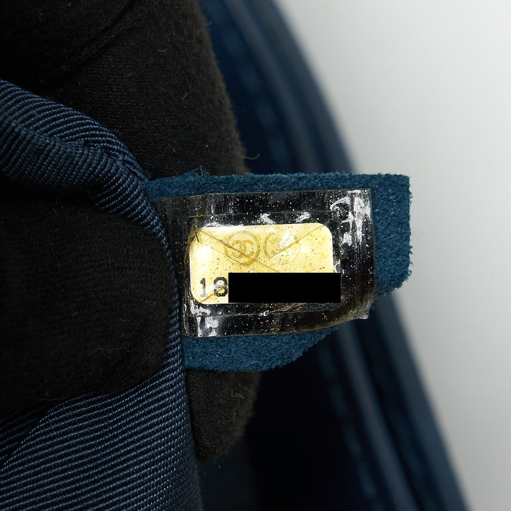 CHANEL BOY BAG SOFT CALFSKIN DARK BLUE RUTHENIUM HARDWARE