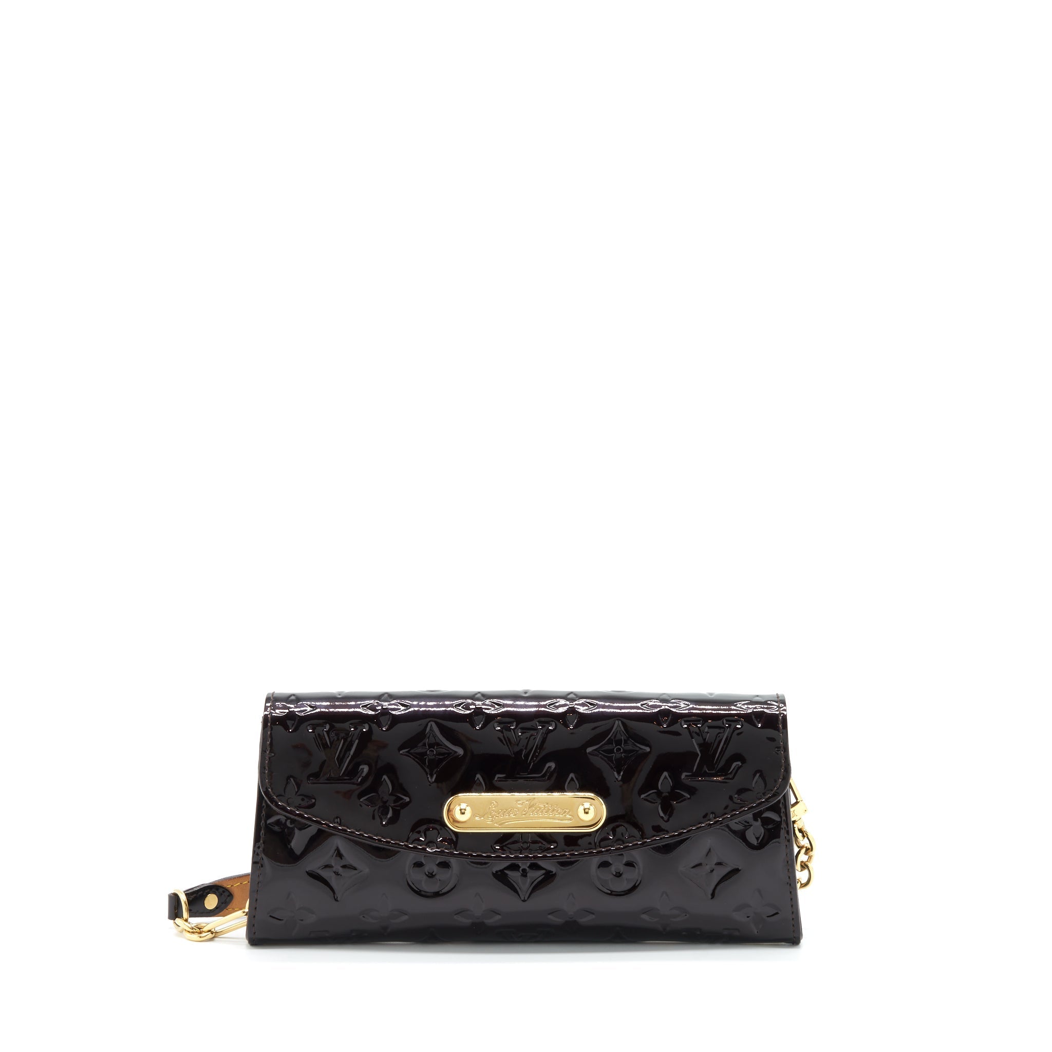 LOUIS VUITTON SUNSET BOULEVARDE SHOULDER BAG PATENT DARK RED GHW