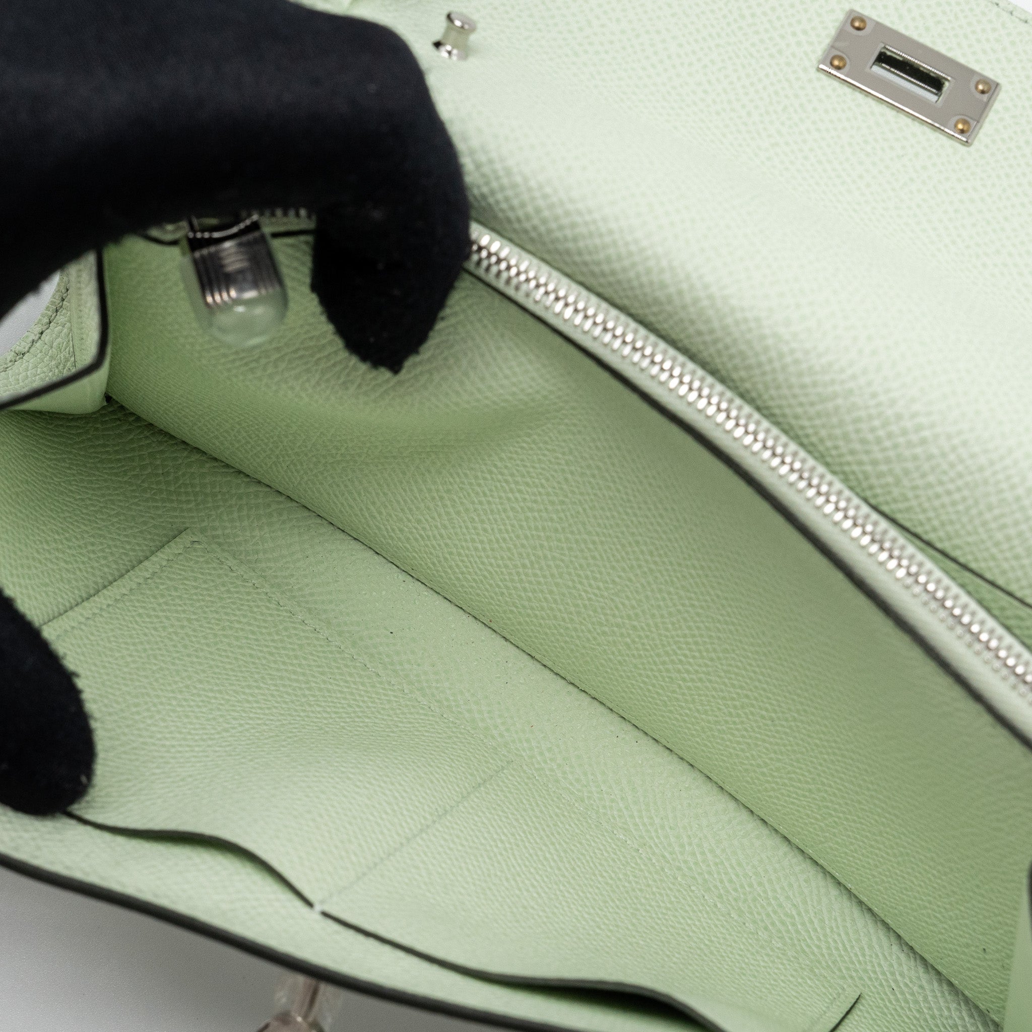 HERMES KELLY TO GO EPSOM VERT FIZZ SHW