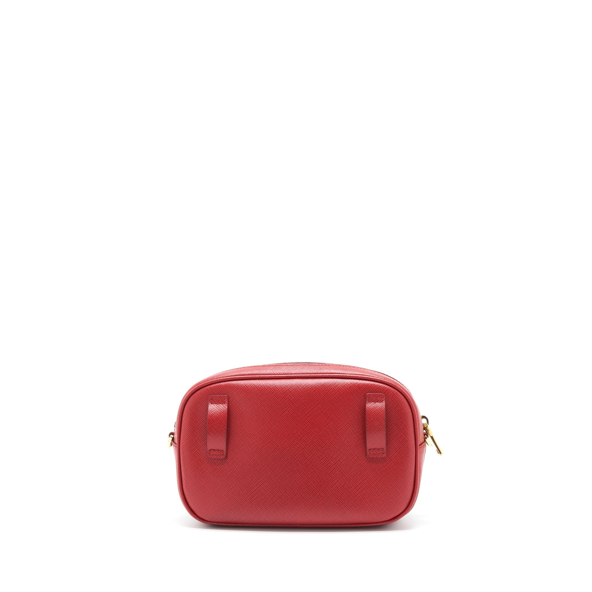 PRADA CROSSBODY/BELT BAG SAFFIANO RED GHW