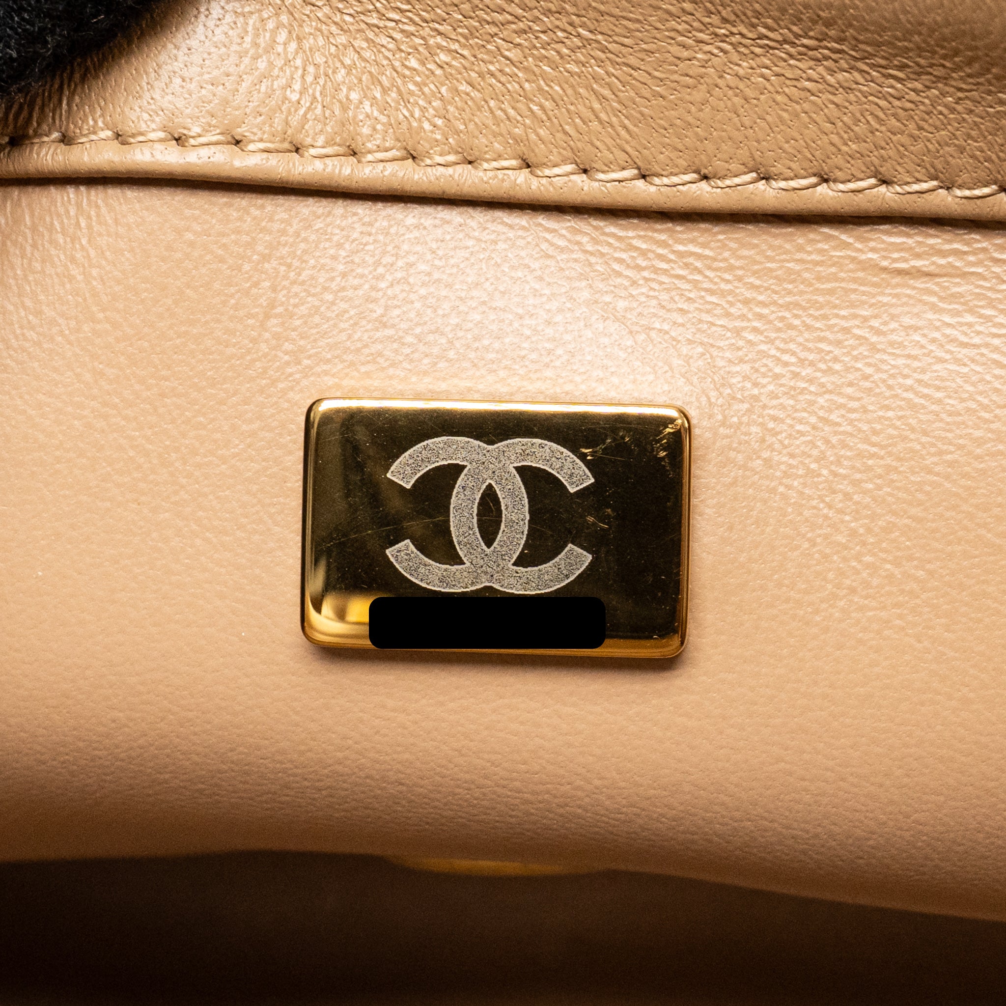 CHANEL PEARL CRUSH MINI RECTANGULAR LAMBSKIN DARK BEIGE GHW (MICROCHIP)