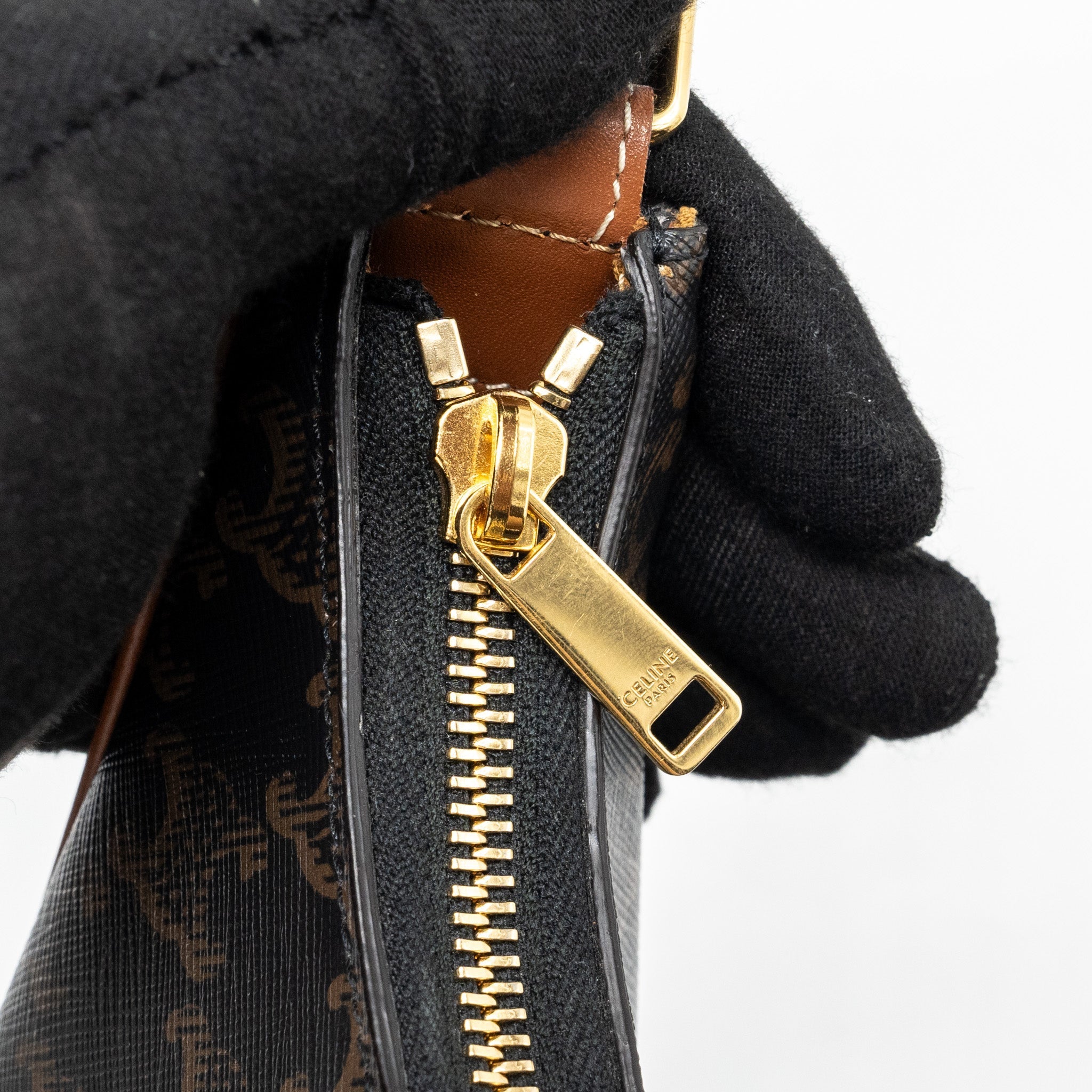 CELINE AVA BAG TRIOMPHE CANVAS / CALFSKIN BROWN GHW
